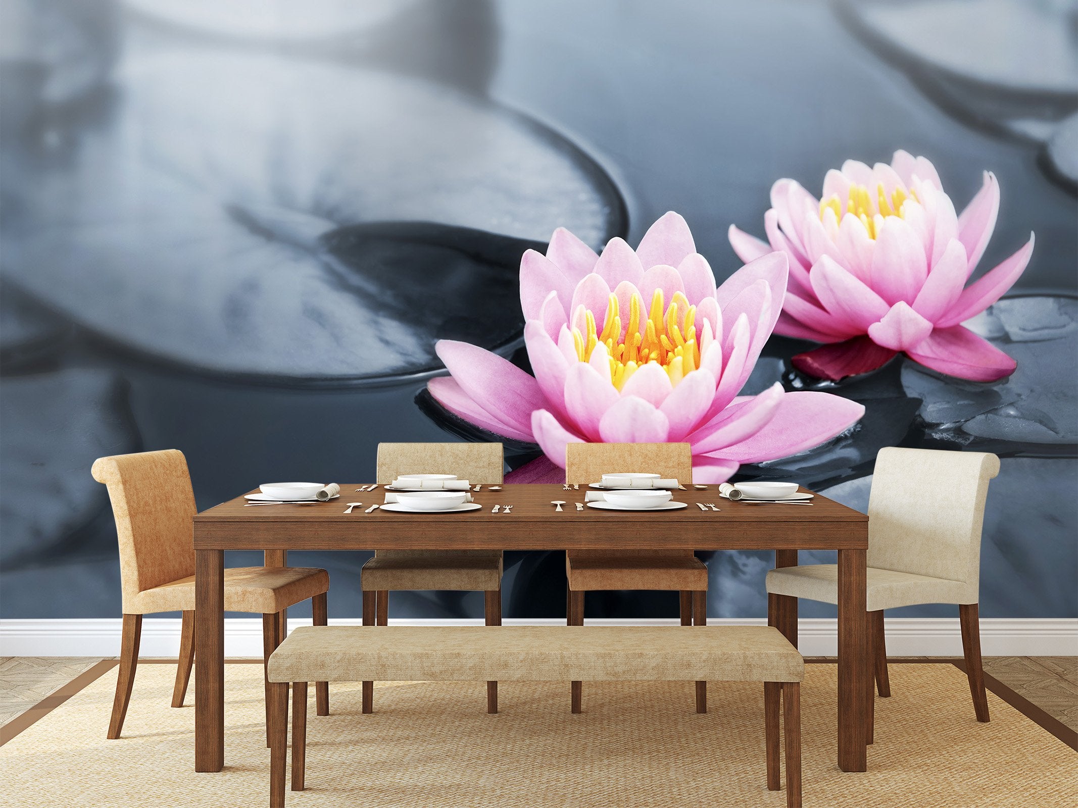 3D Beautiful Lotus 137 Wall Murals Wallpaper AJ Wallpaper 2