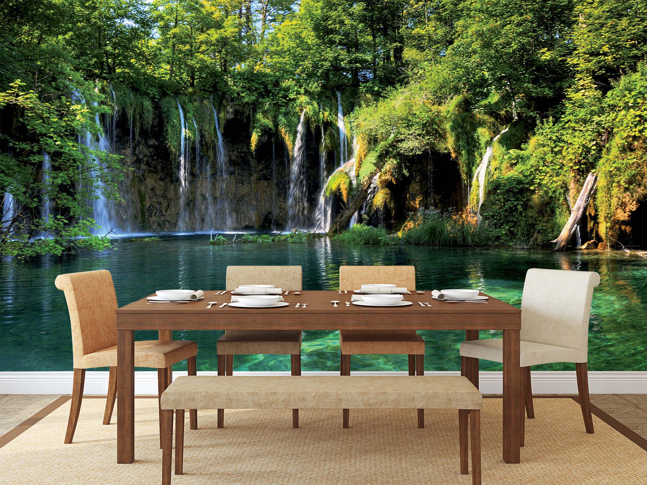 3D Waterfall Landscape 001 Wall Murals Wallpaper AJ Wallpaper 2