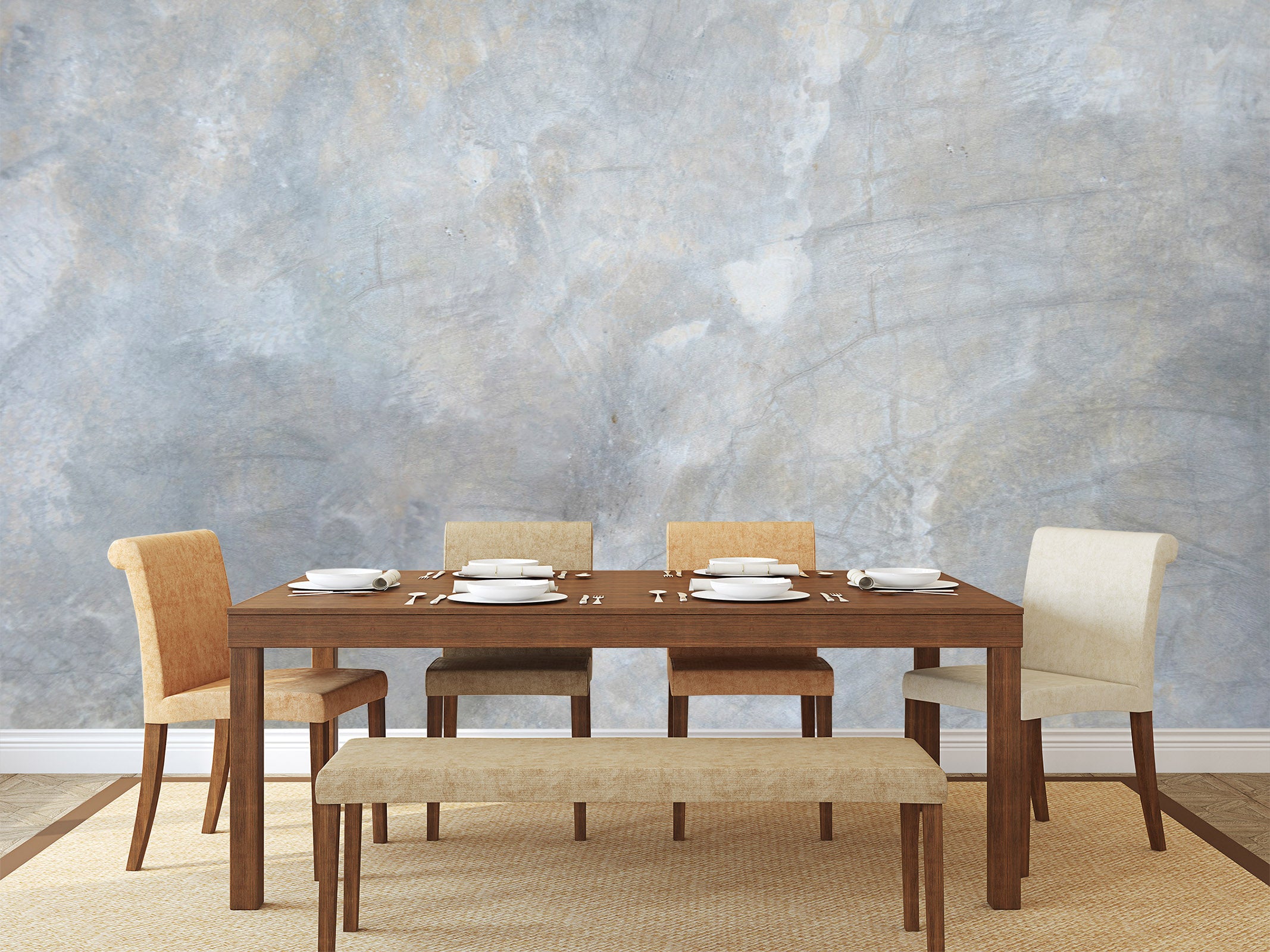 3D Blue Texture Slate 67 Wall Murals