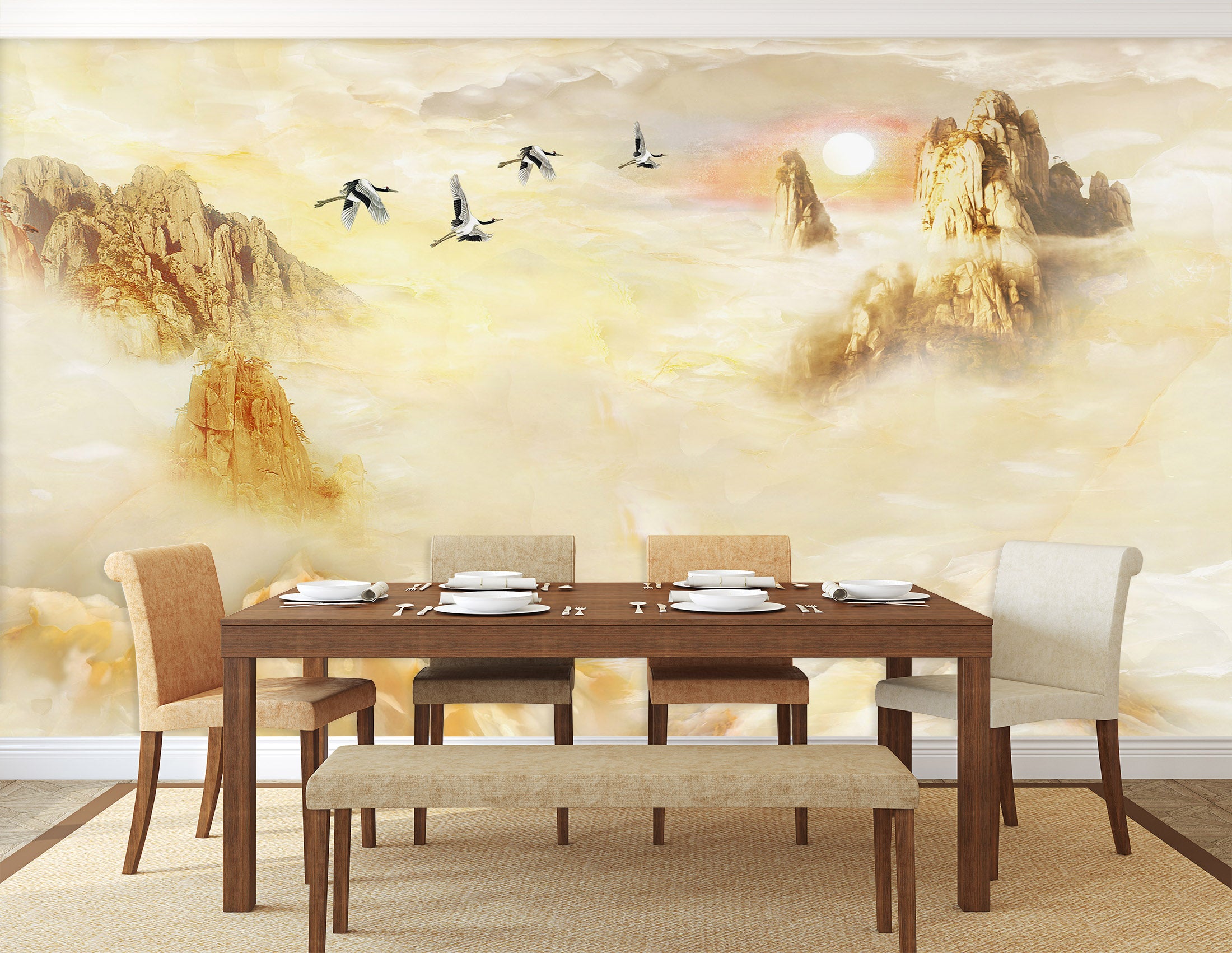 3D Yellow Valley 1509 Wall Murals