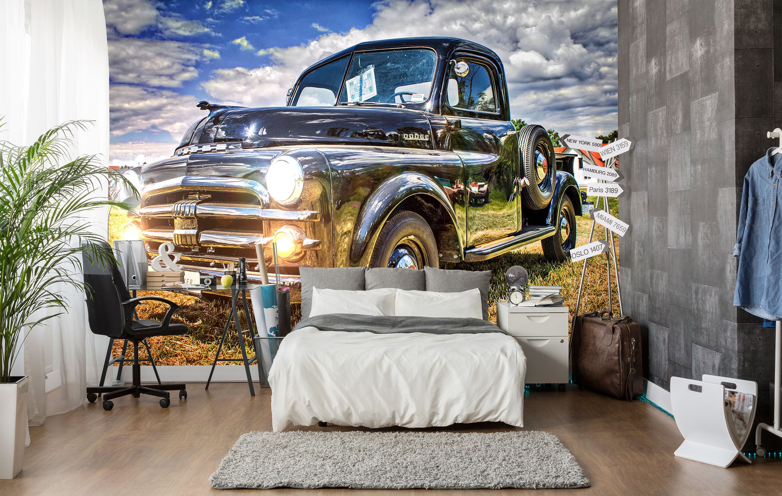 3D Farm Luxury Car 101 Vehicle Wall Murals