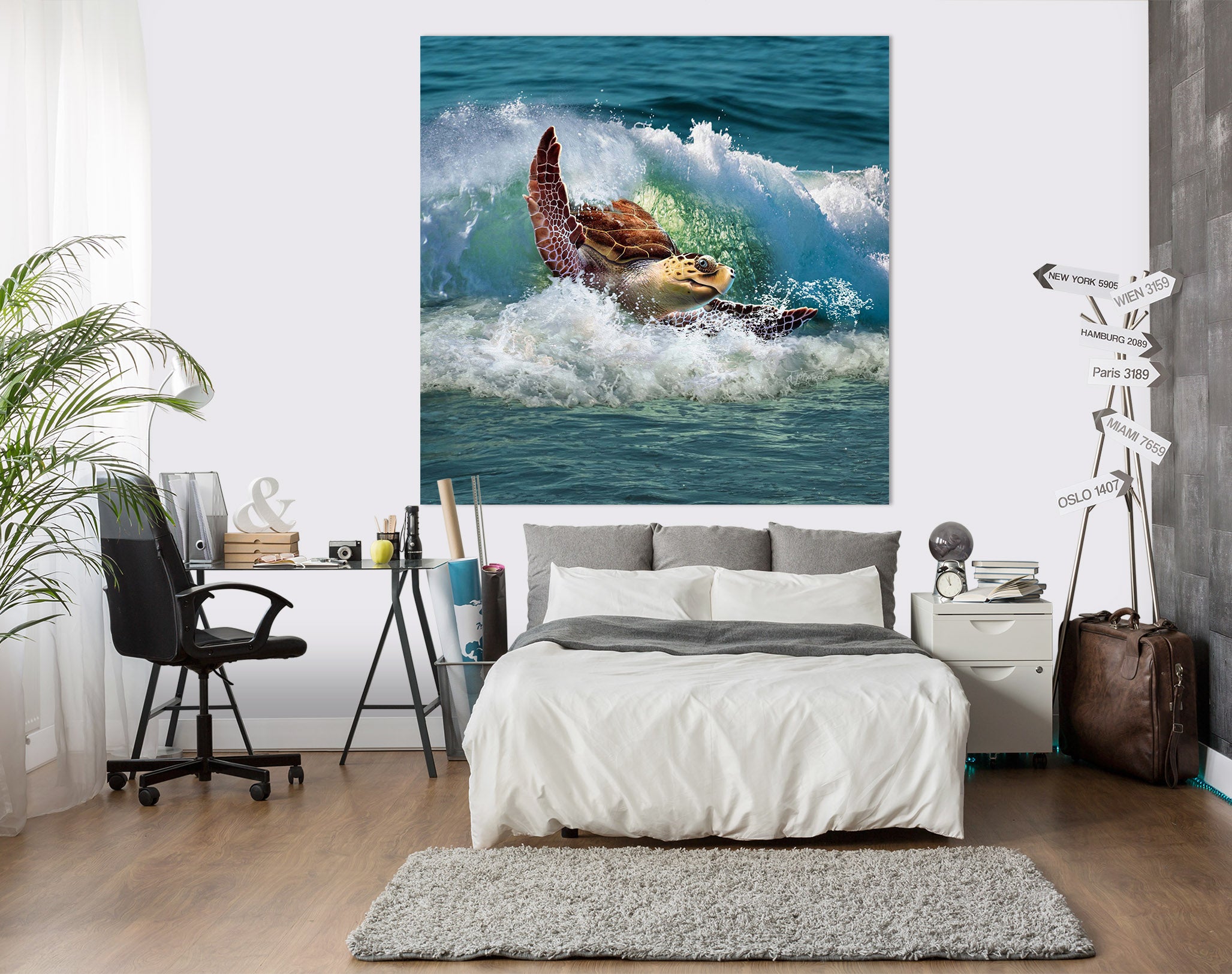 3D Sea Turtle 023 Jerry LoFaro Wall Sticker