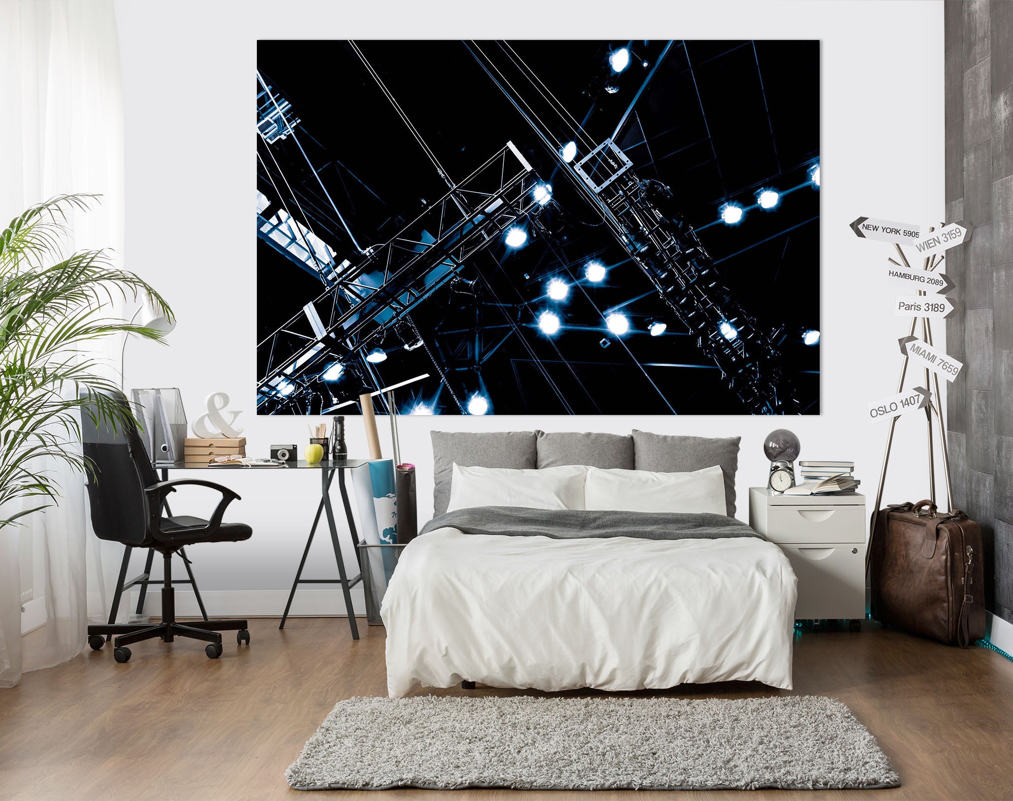 3D Brightly Lit 013 Noirblanc777 Wall Sticker