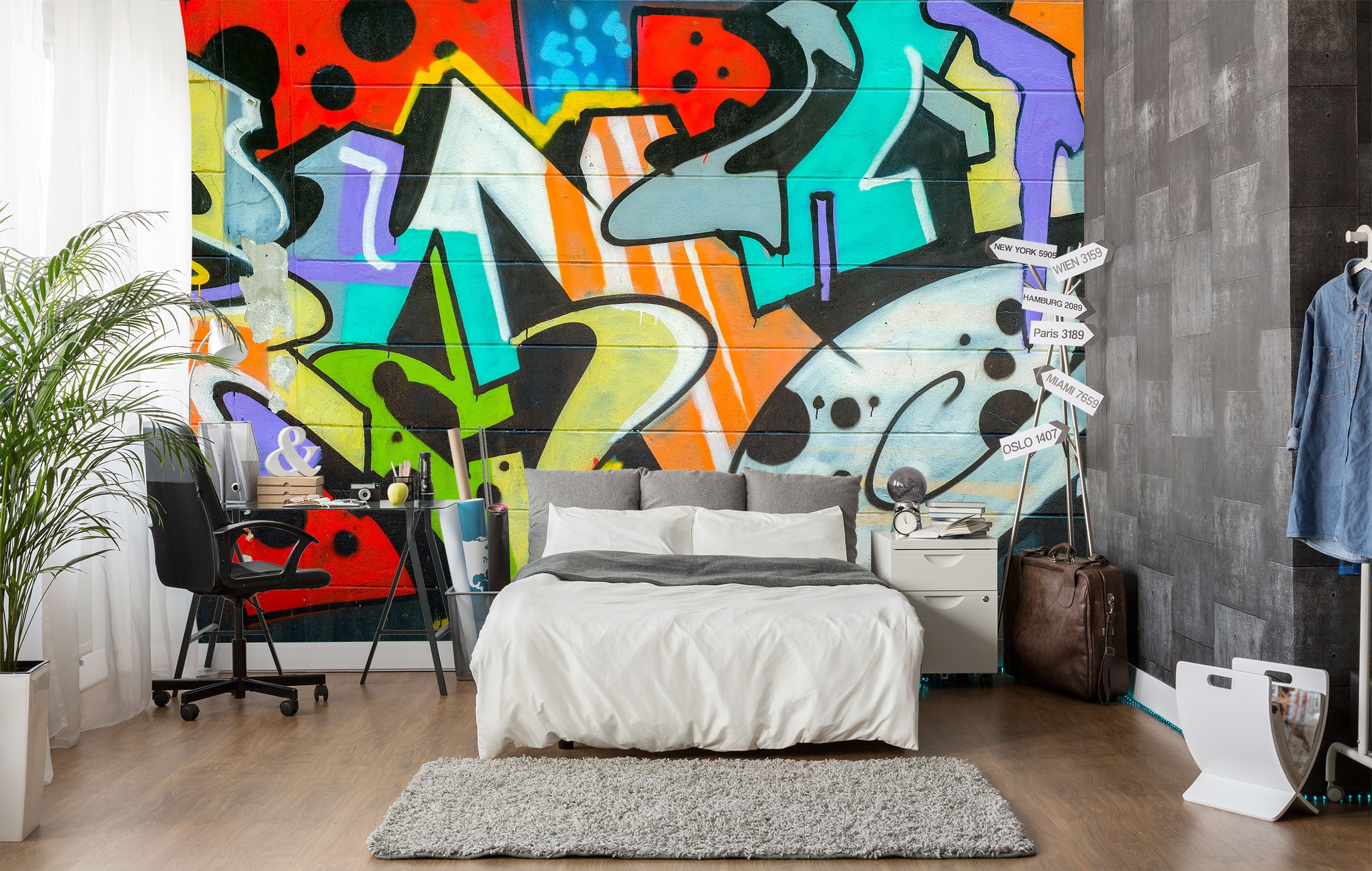 3D Colorful Graffiti Wall 96 Wall Murals