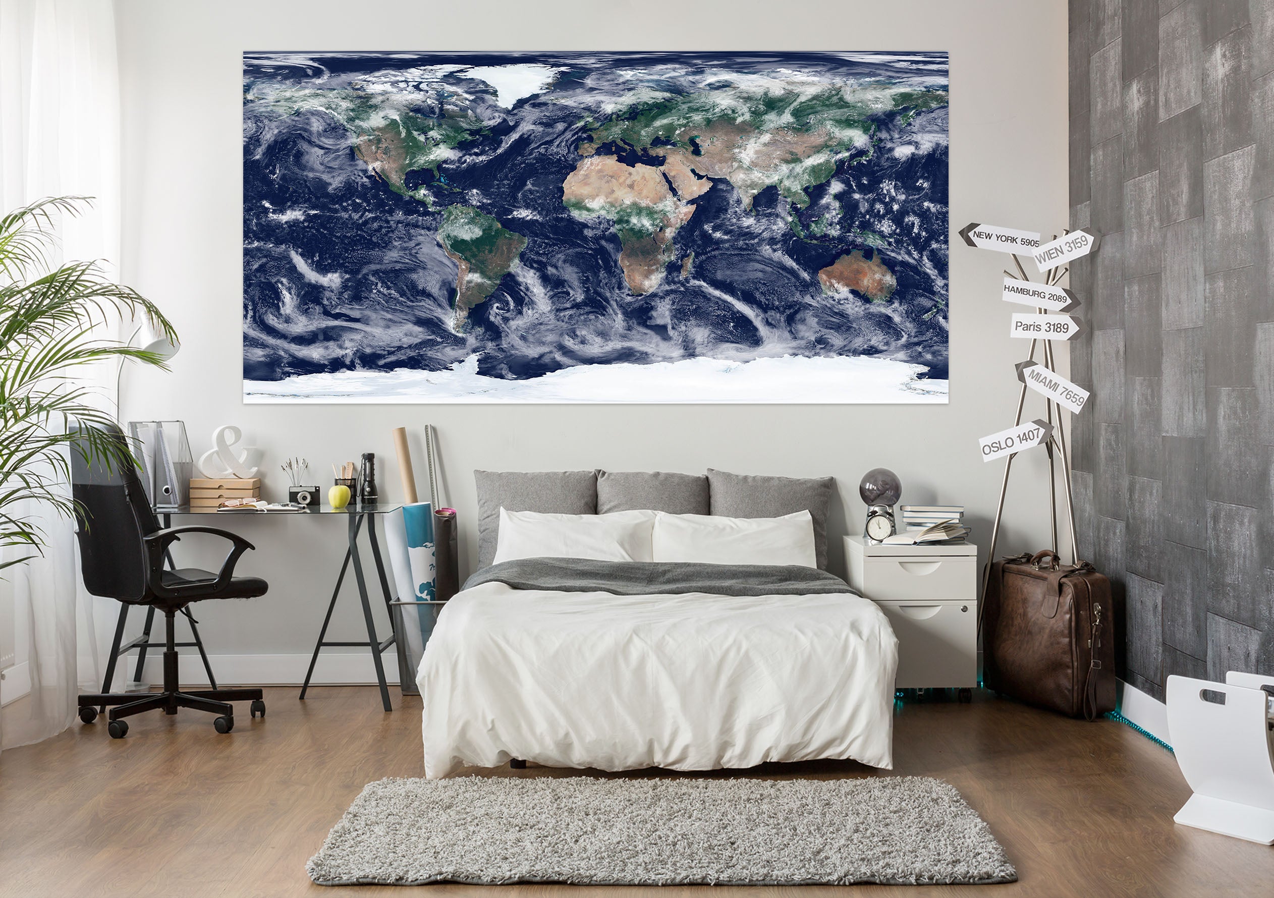 3D Abstract Art 254 World Map Wall Sticker