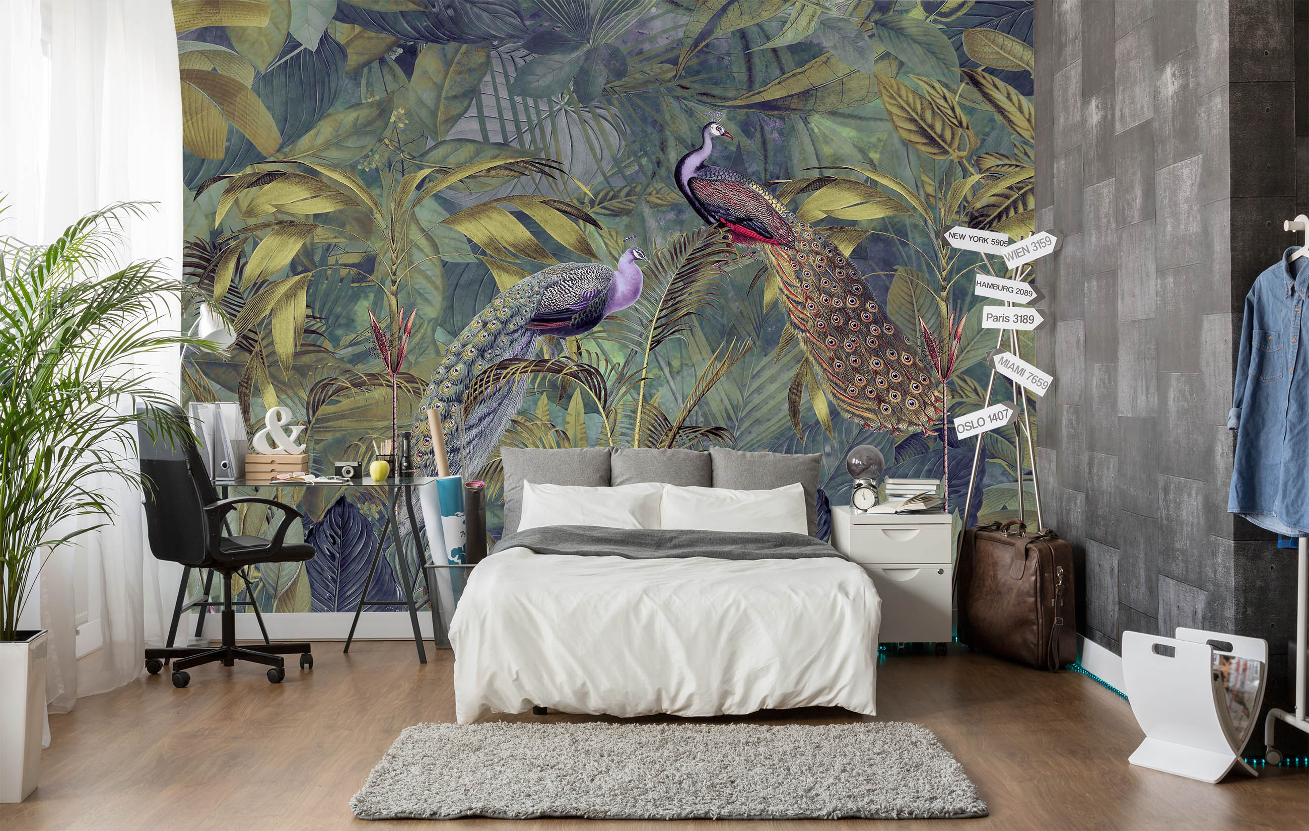 3D Beautiful Peacock 1014 Andrea haase Wall Mural Wall Murals
