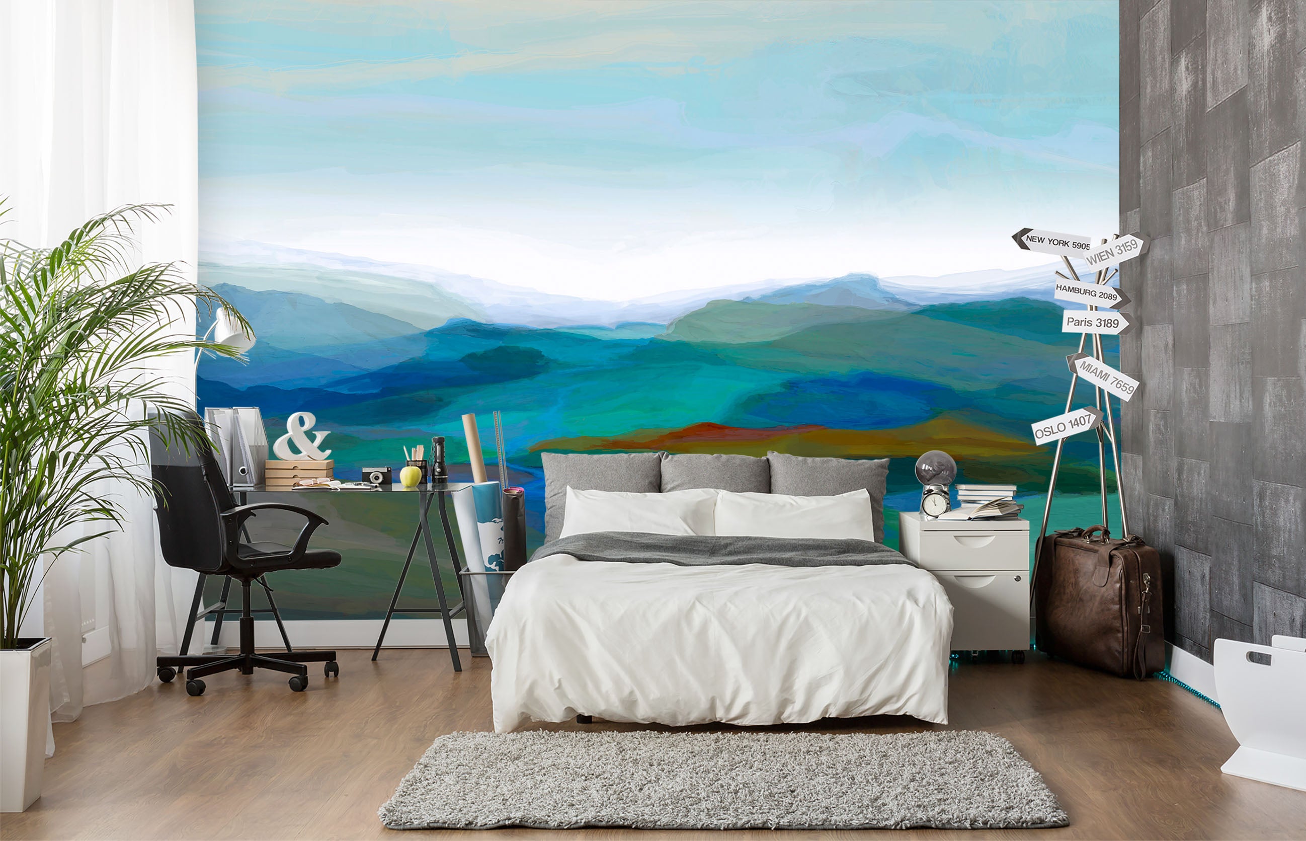 3D Valley Undulation 1420 Michael Tienhaara Wall Mural Wall Murals