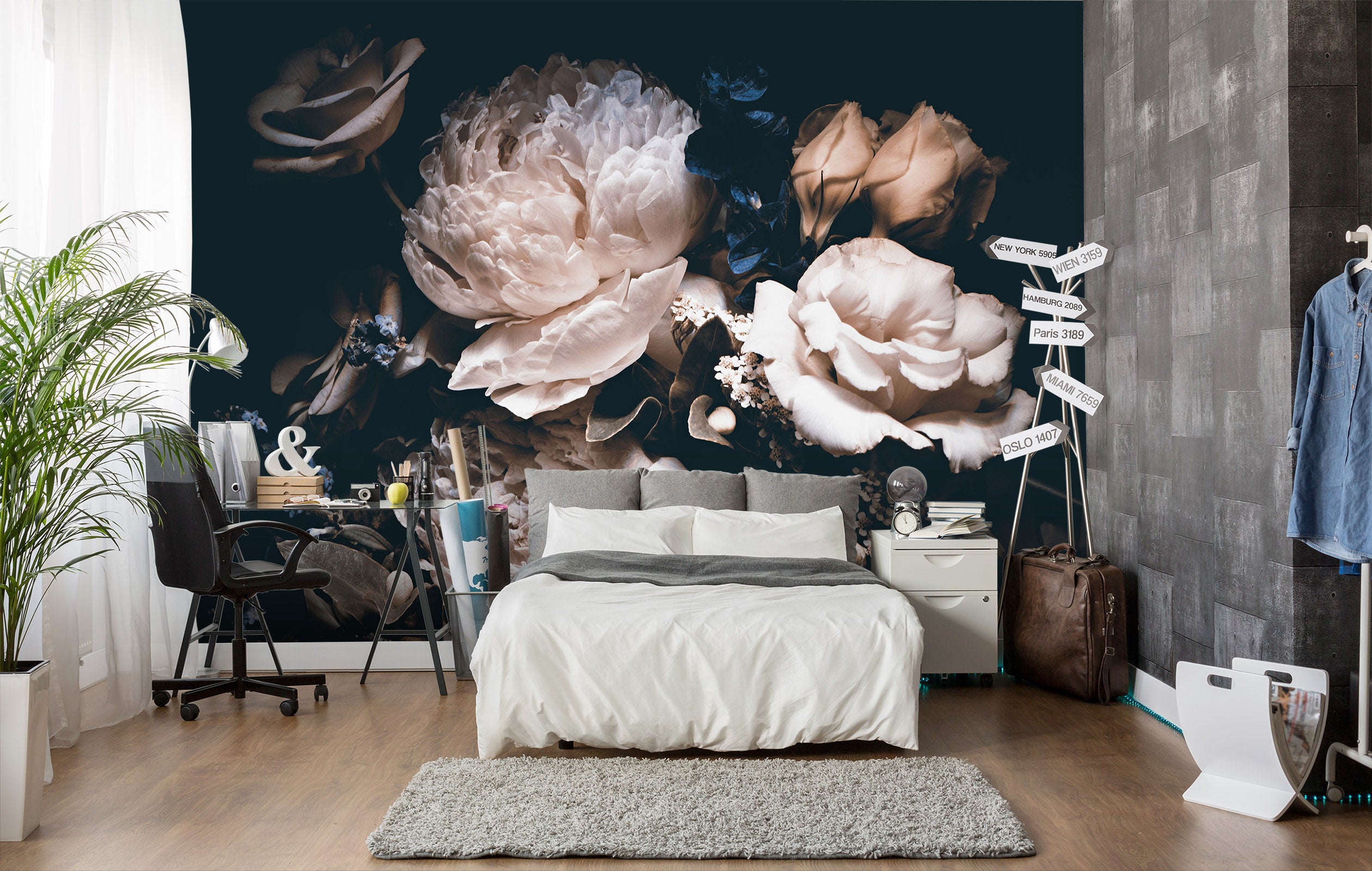 3D Vintage Flower 1678 Wall Murals
