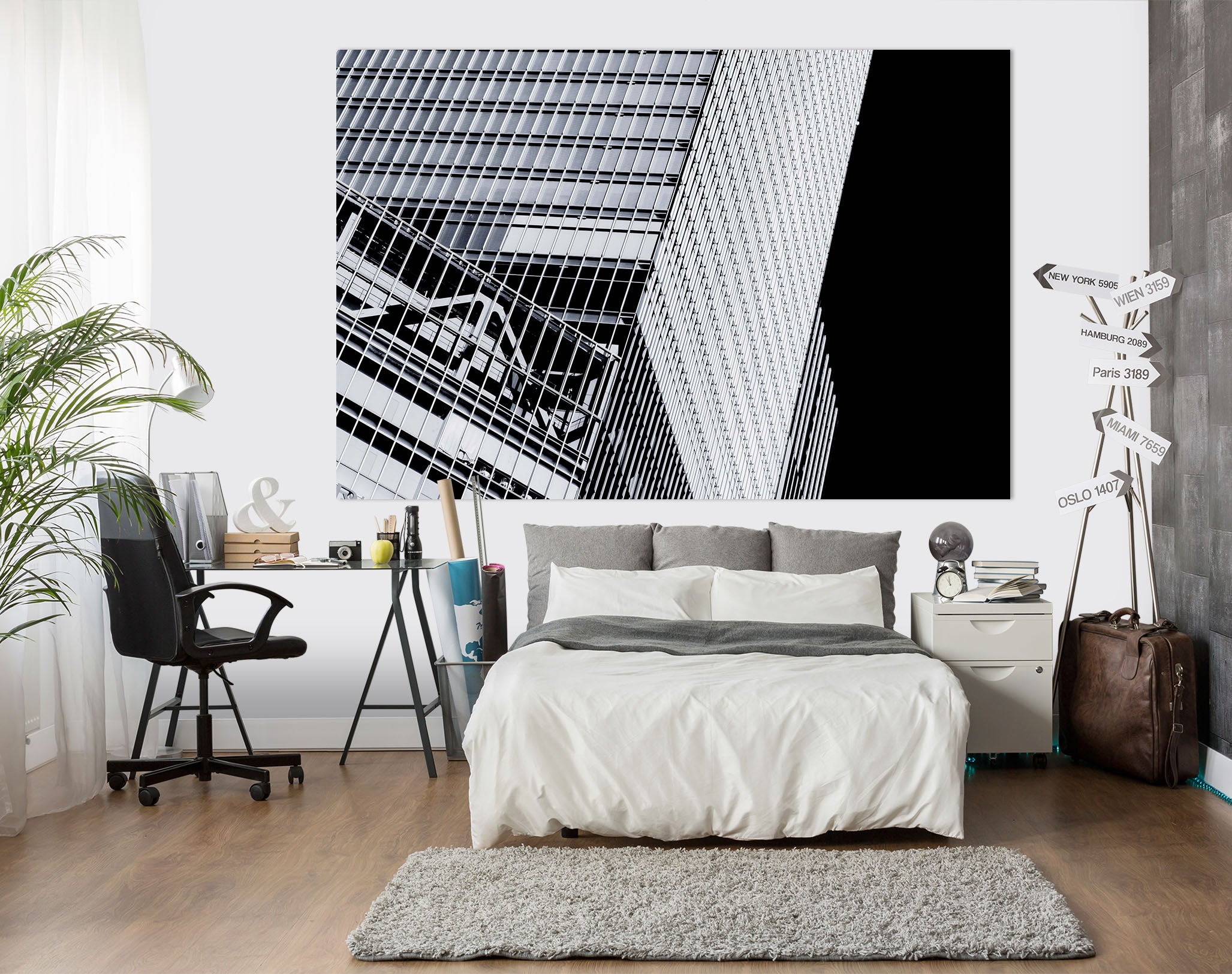 3D Canopy 018 Noirblanc777 Wall Sticker