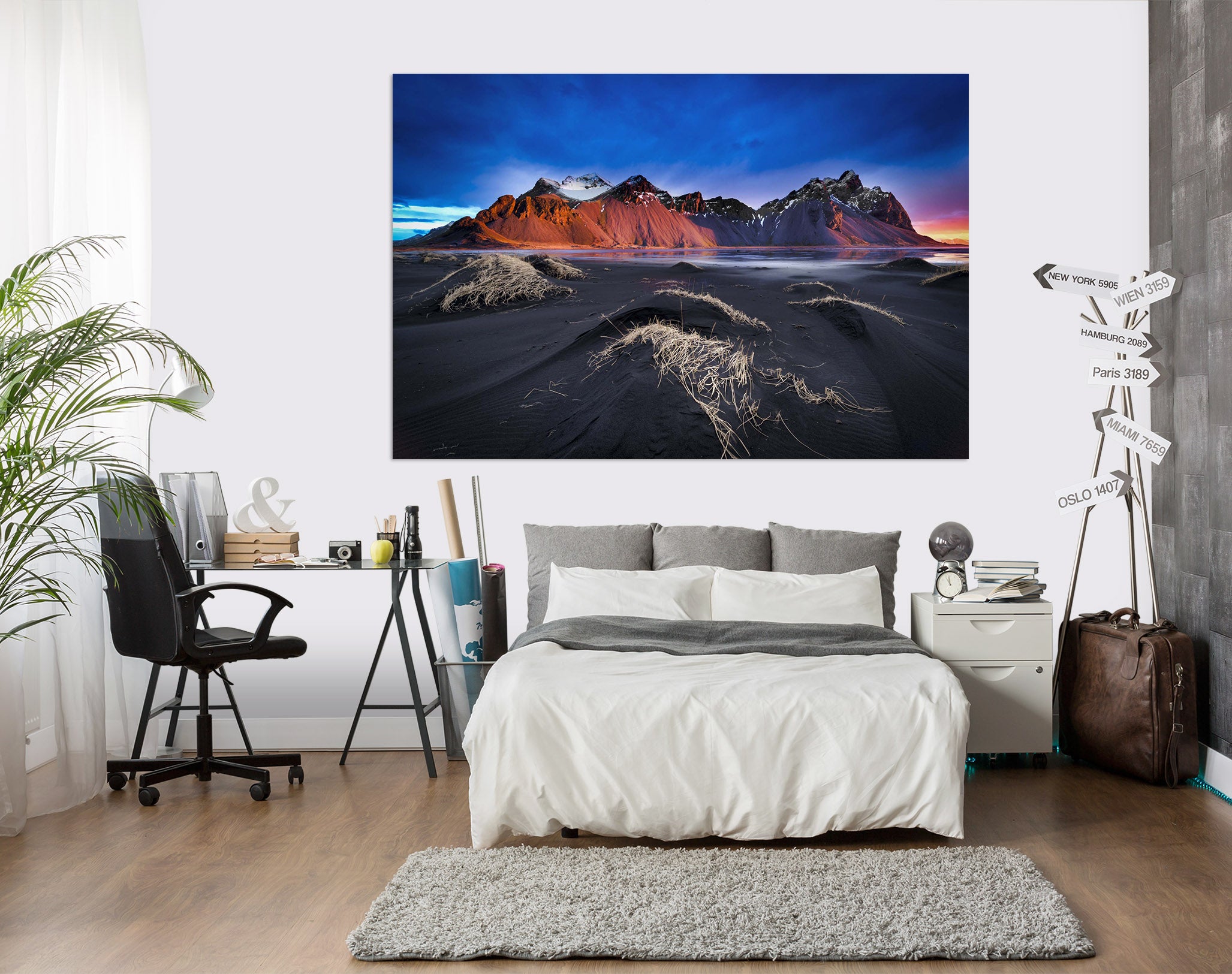 3D Red Mountain Peak 216 Marco Carmassi Wall Sticker