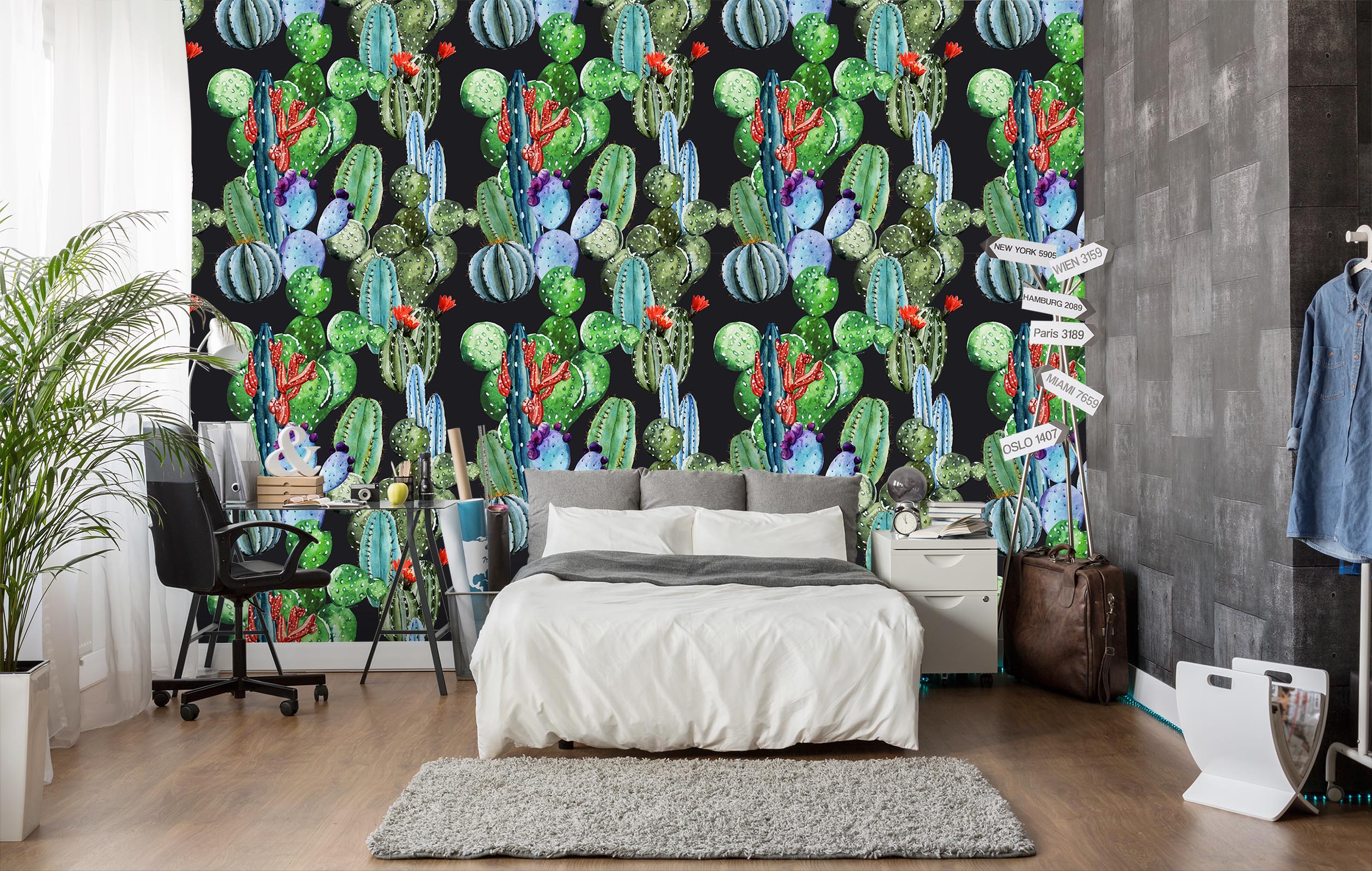 3D Cactus 1666 Wall Murals