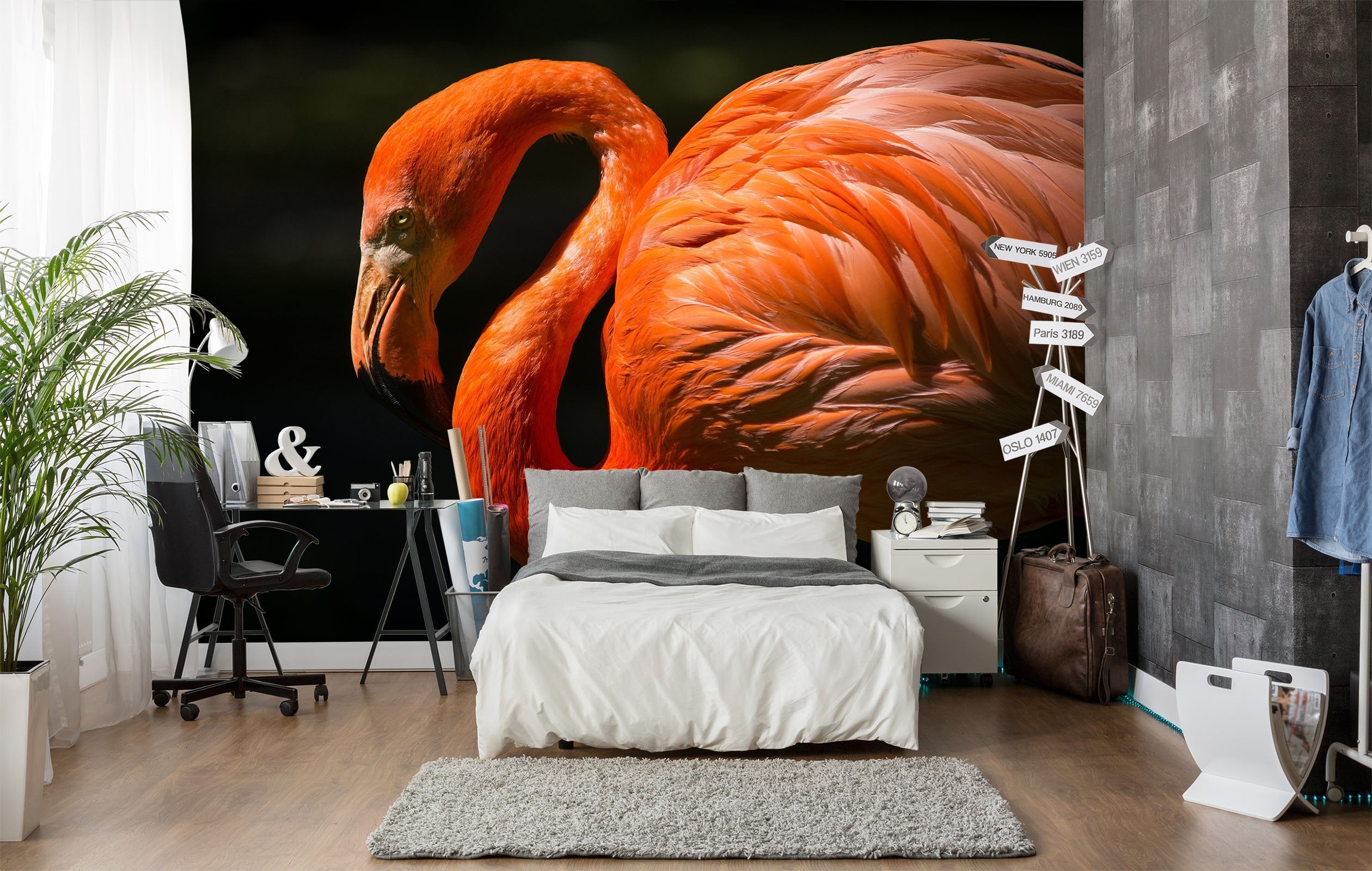 3D Orange Ostrich 580 Wallpaper AJ Wallpaper