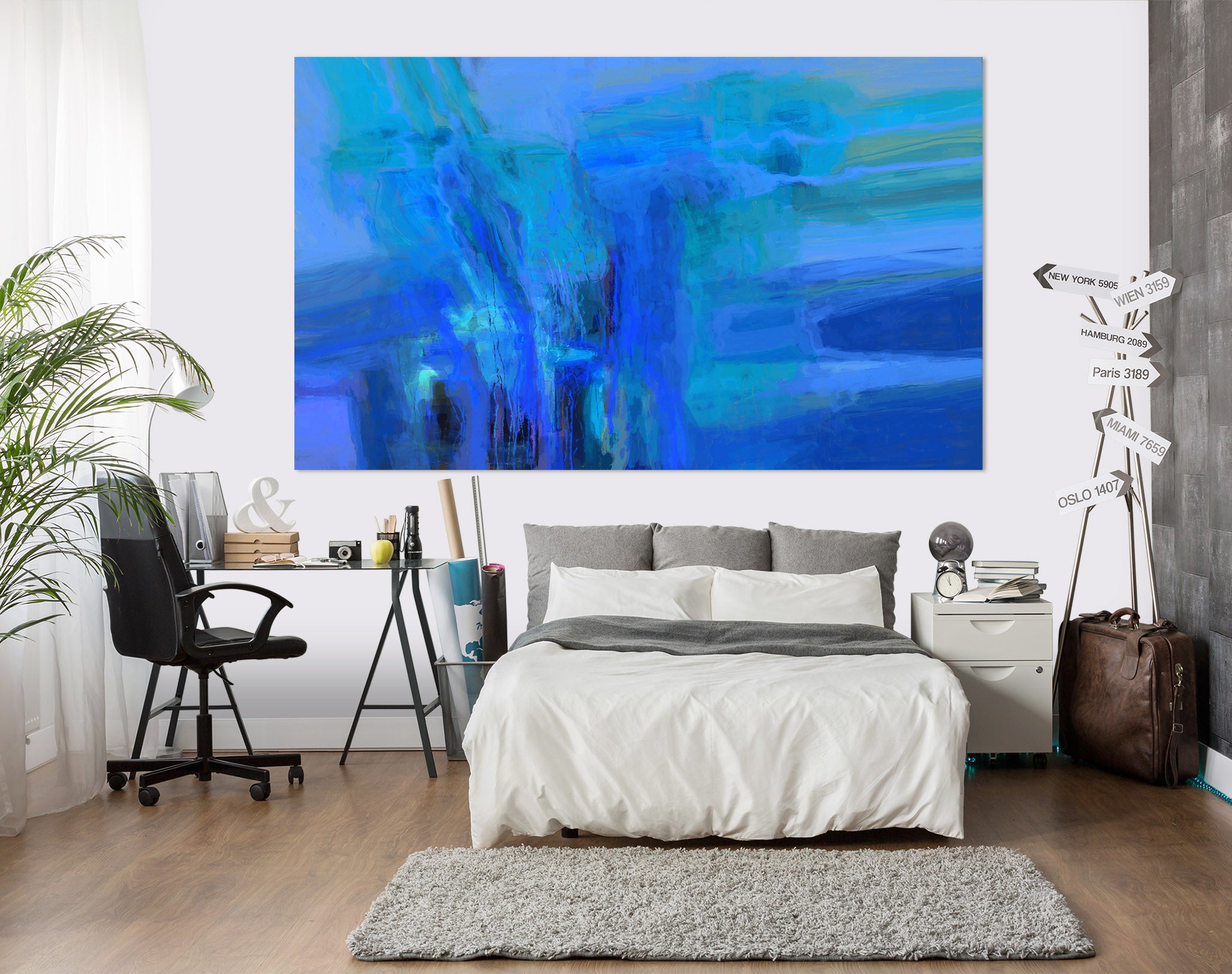 3D Blue Graffiti 021 Michael Tienhaara Wall Sticker