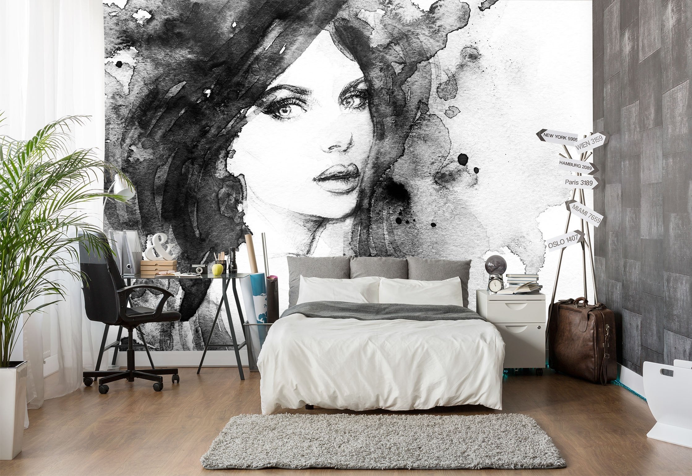 3D Ink Painting Woman 613 Wallpaper AJ Wallpaper 2