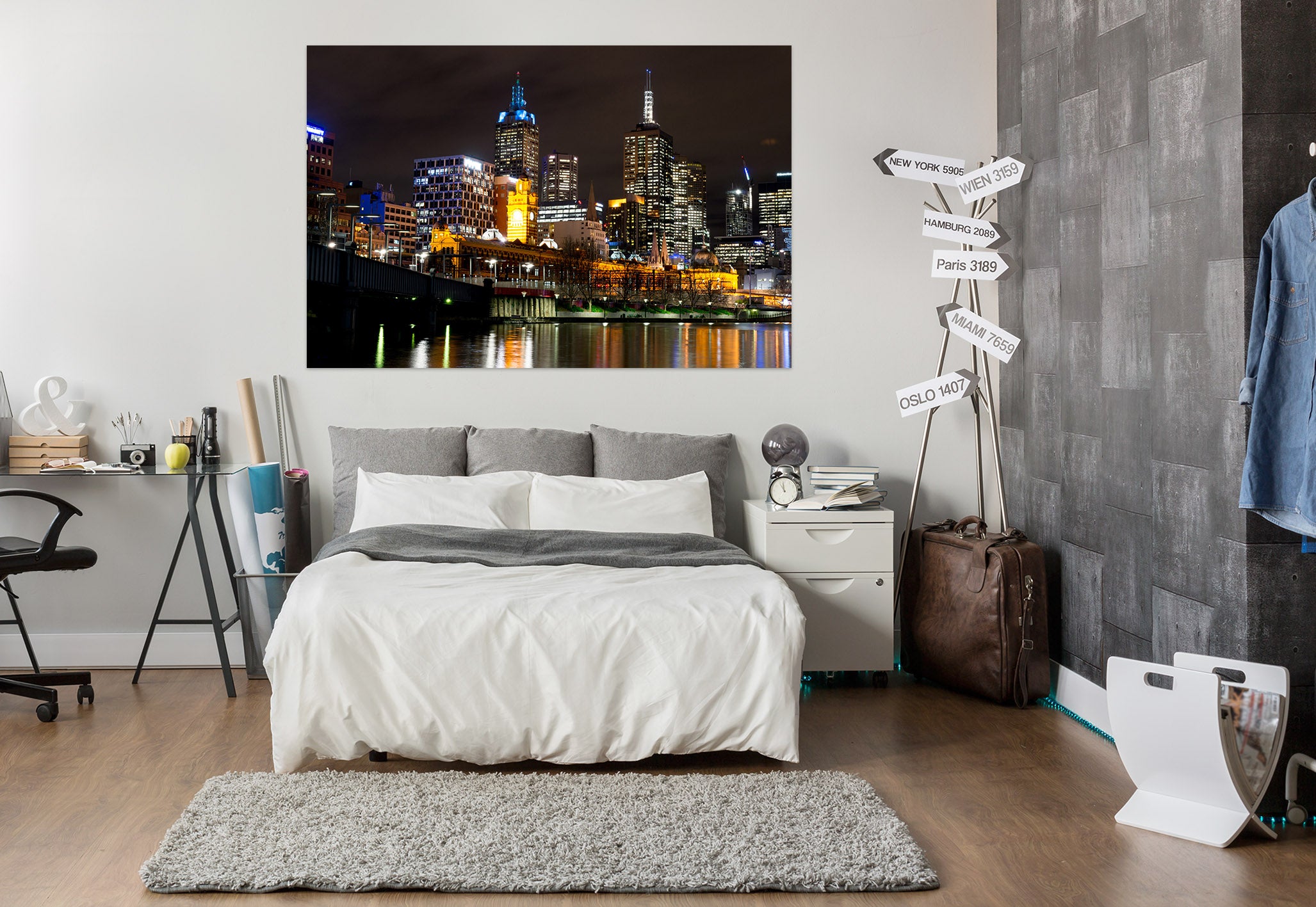 3D Neon Building 1082 Wall Sticker