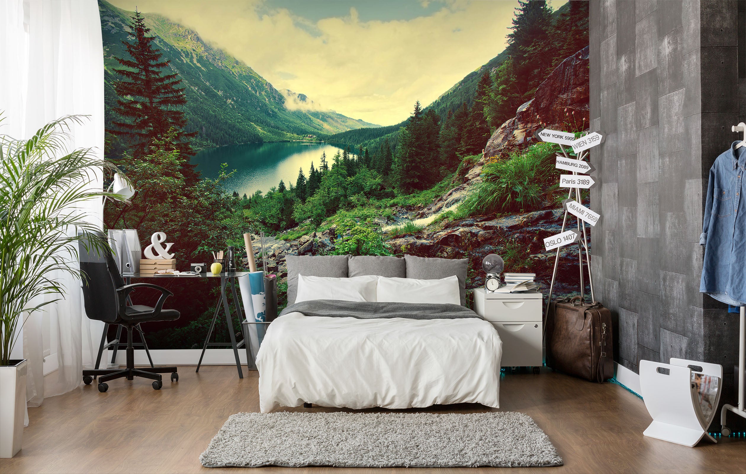 3D Forest Lake 102 Wall Murals