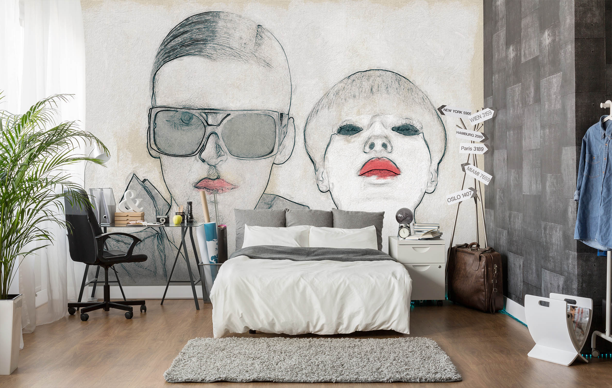 3D Glasses Red Lips 1414 Marco Cavazzana Wall Mural Wall Murals
