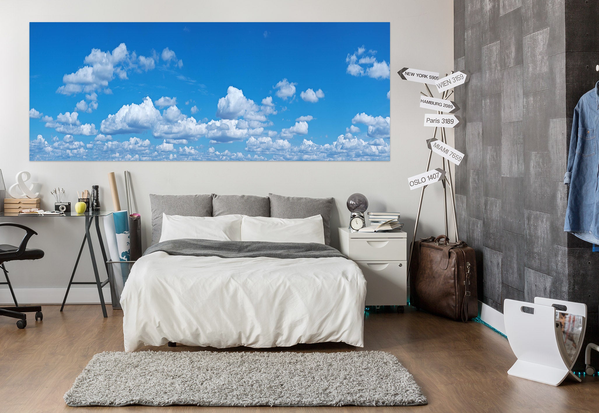 3D White Cloud 1061 Wall Sticker