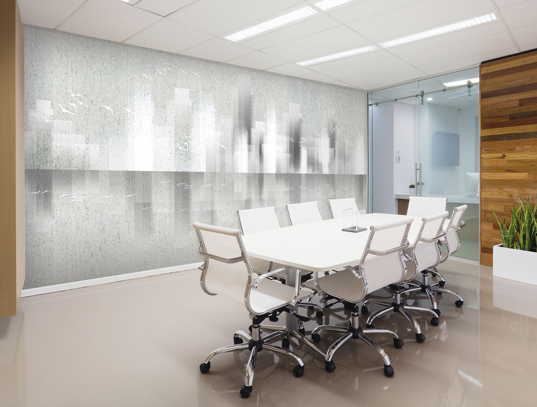 3D White Geese 010 Wall Murals