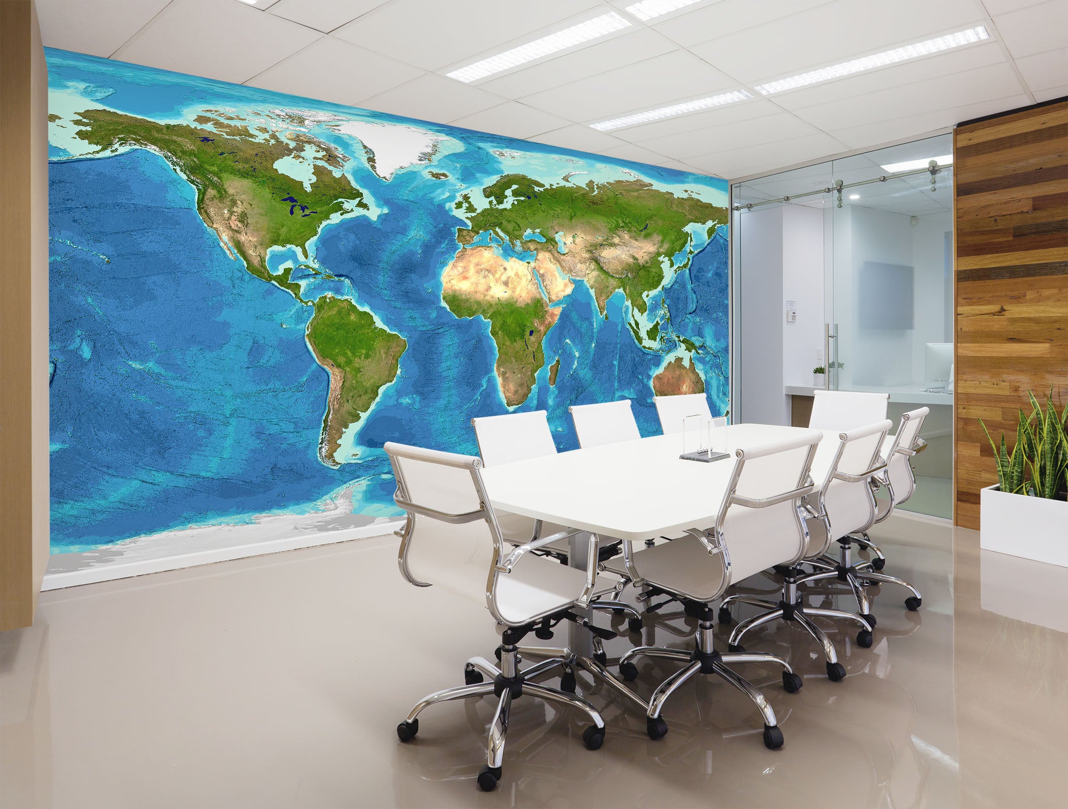 3D Sea Island 2147 World Map Wall Murals