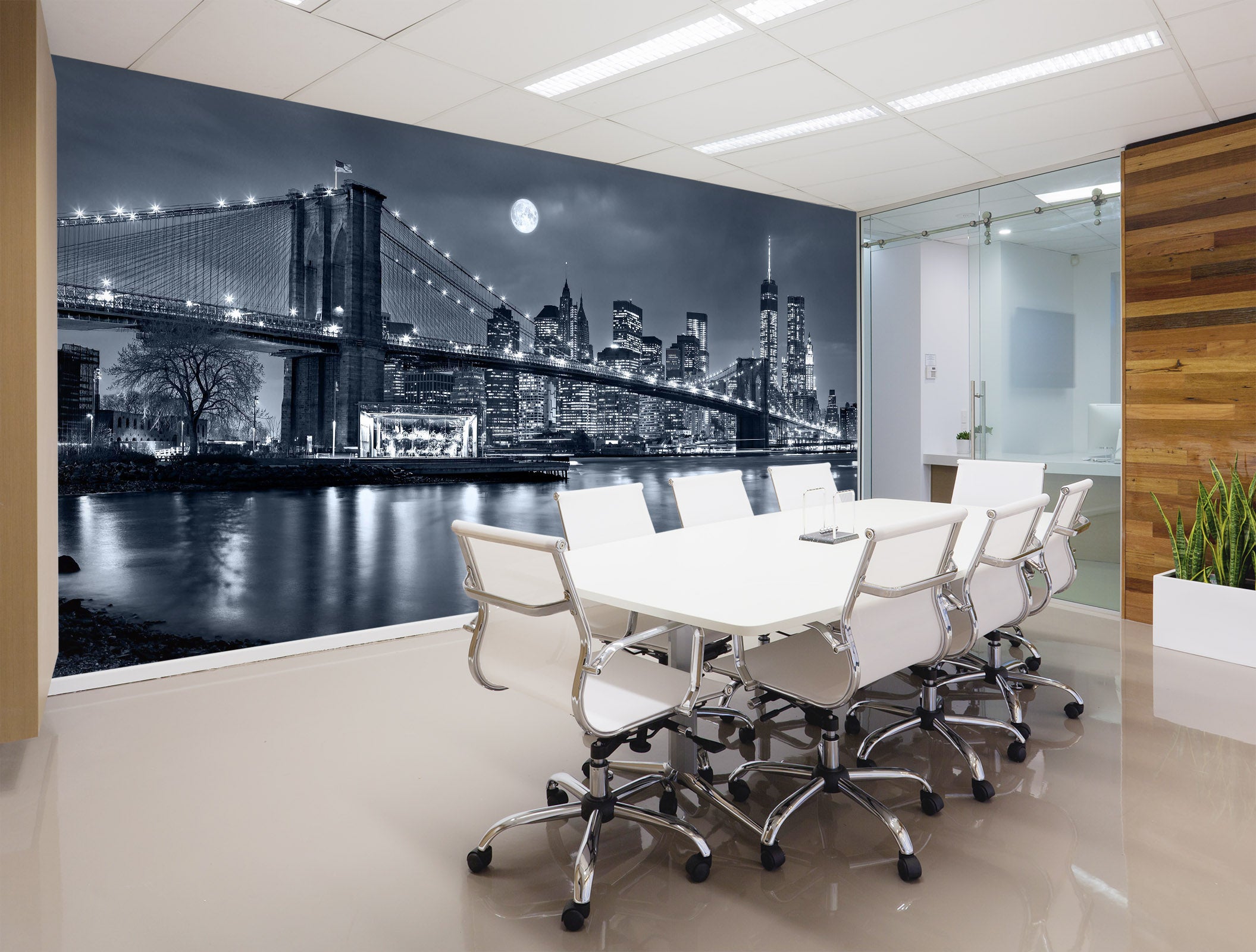 3D Black Night Bridge 081 Wall Murals