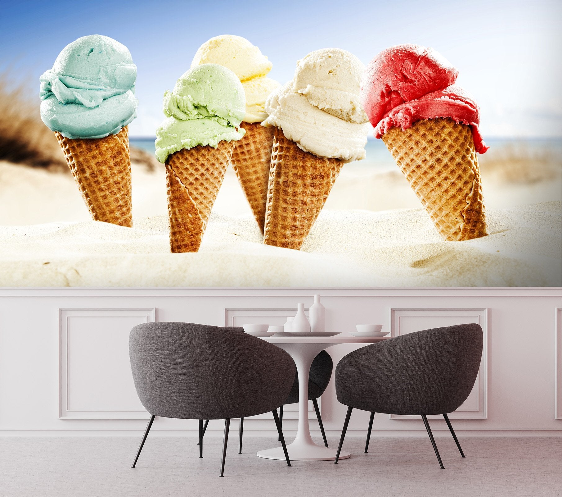 3D Beach Sunshine Ice Cream 254 Wallpaper AJ Wallpaper 2