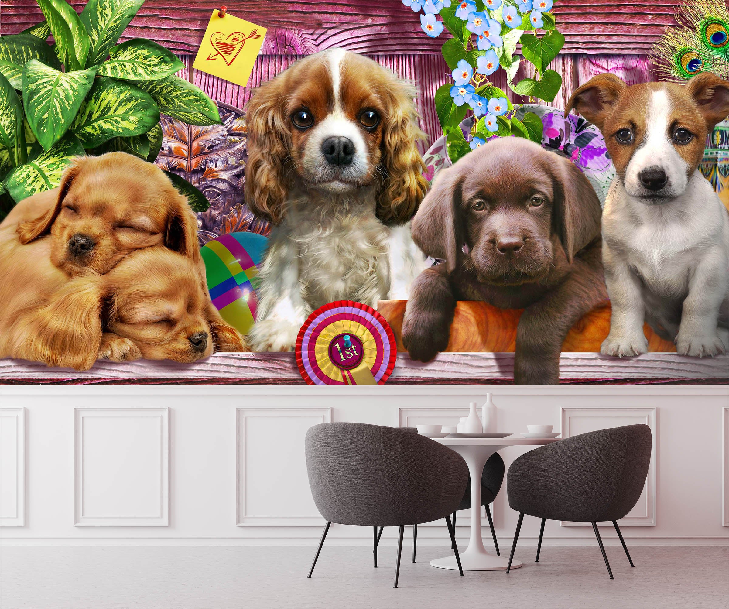 3D Cute Dog 1406 Adrian Chesterman Wall Mural Wall Murals