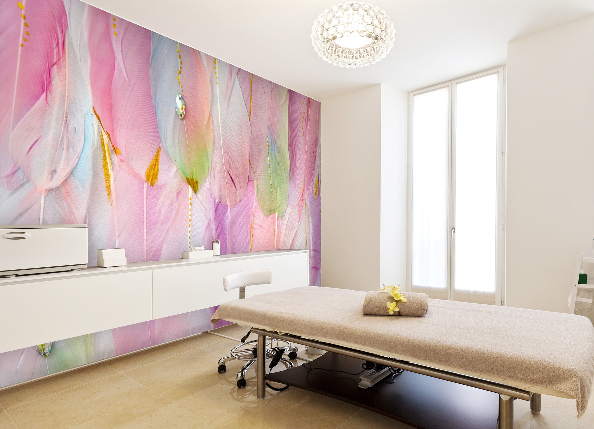 3D Pink Feather 093 Wall Murals