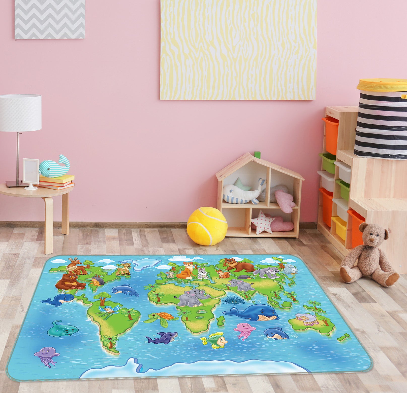 3D Living Land 231 World Map Non Slip Rug Mat