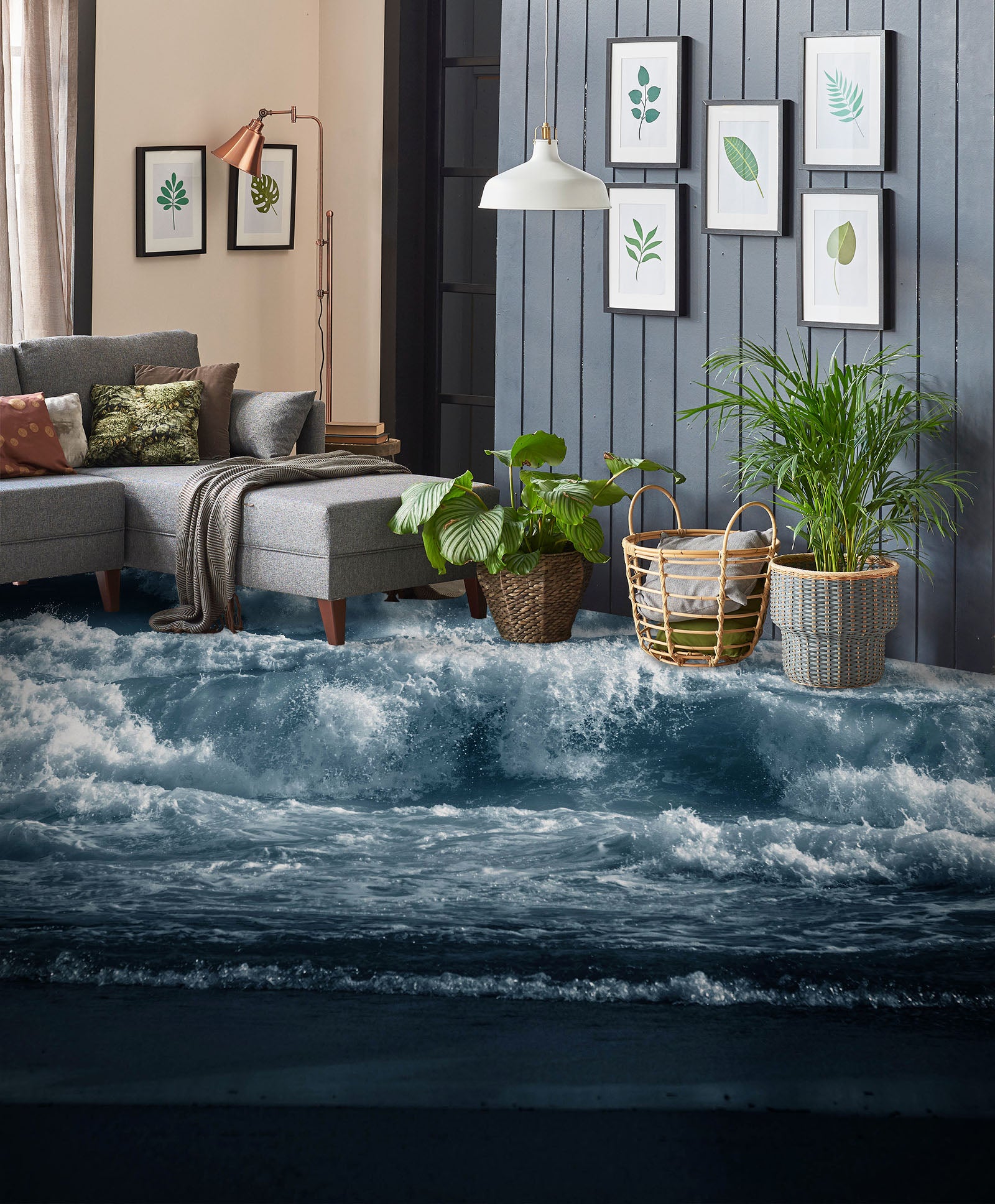 3D Shocking Waves 1464 Floor Mural Wallpaper Murals Self-Adhesive Removable Print Epoxy