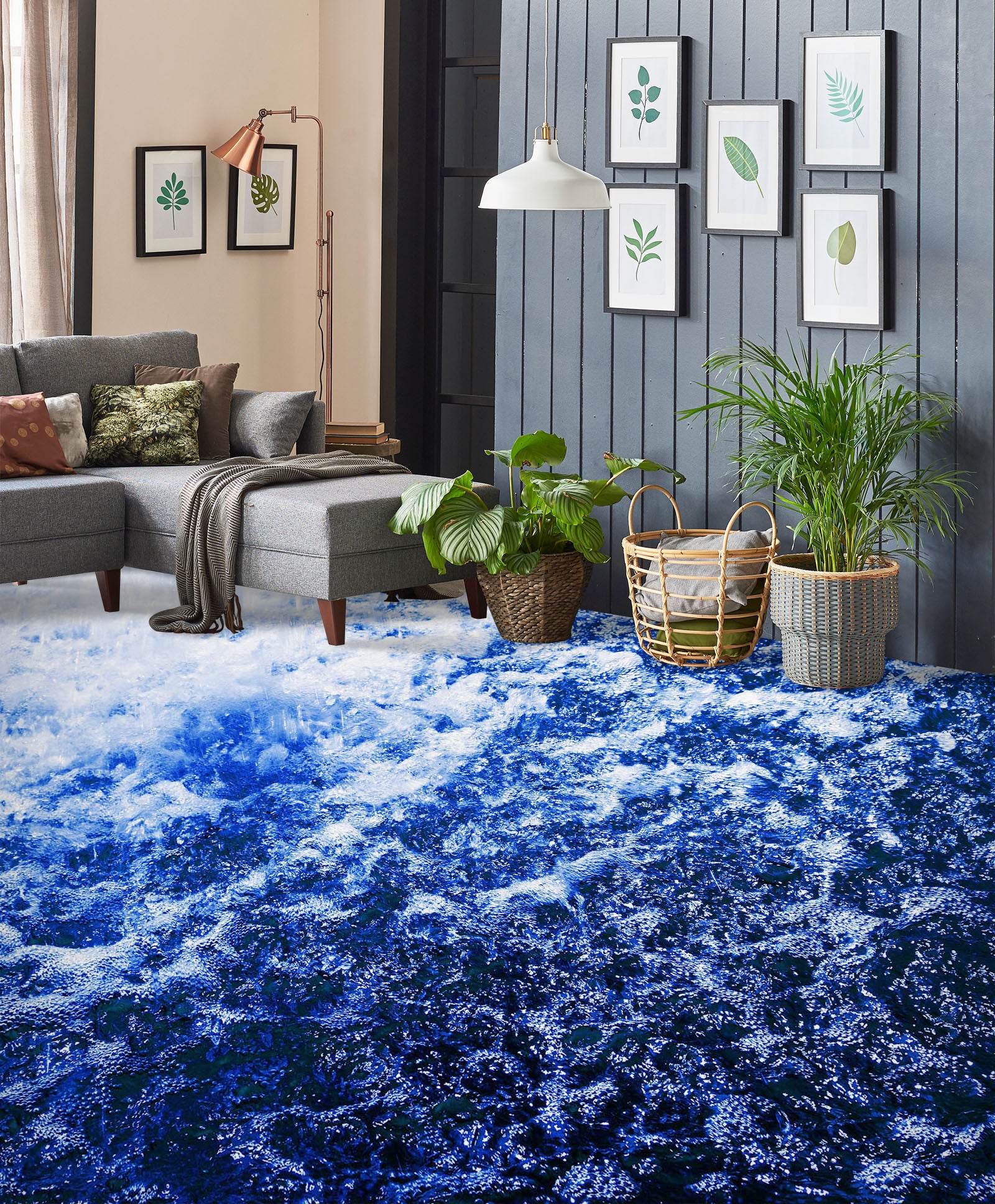 3D Intense Purple River 1447 Floor Mural Wallpaper Murals Self-Adhesive Removable Print Epoxy