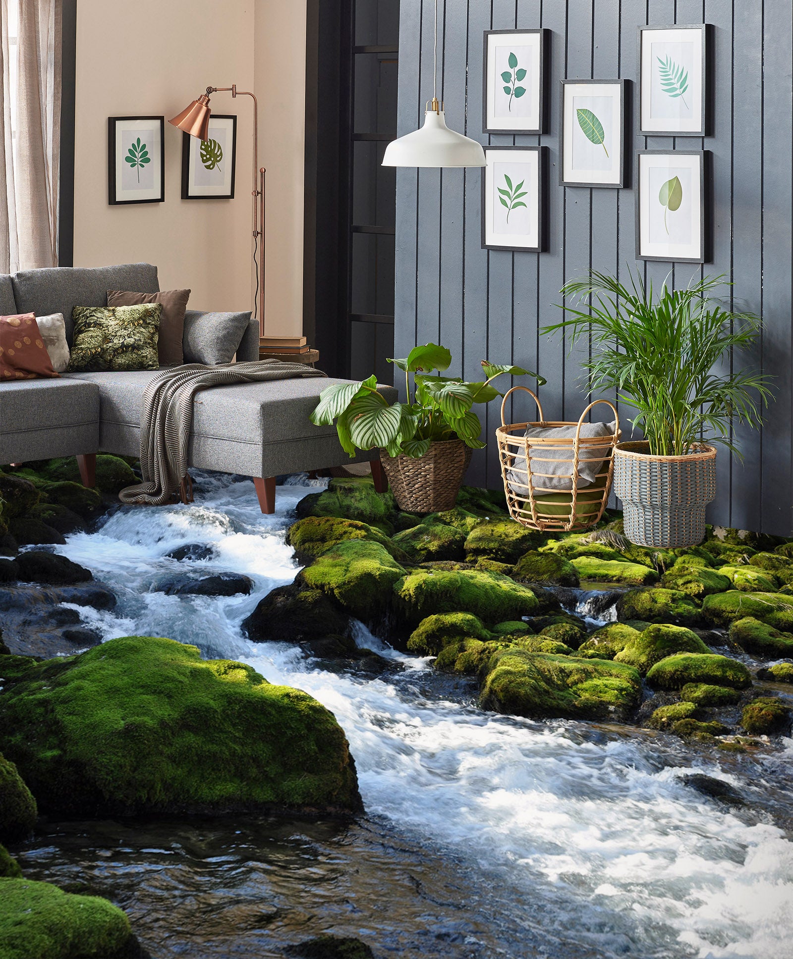 3D Fresh Flowing River 517 Floor Mural Wallpaper Murals Rug & Mat Print Epoxy waterproof bath floor