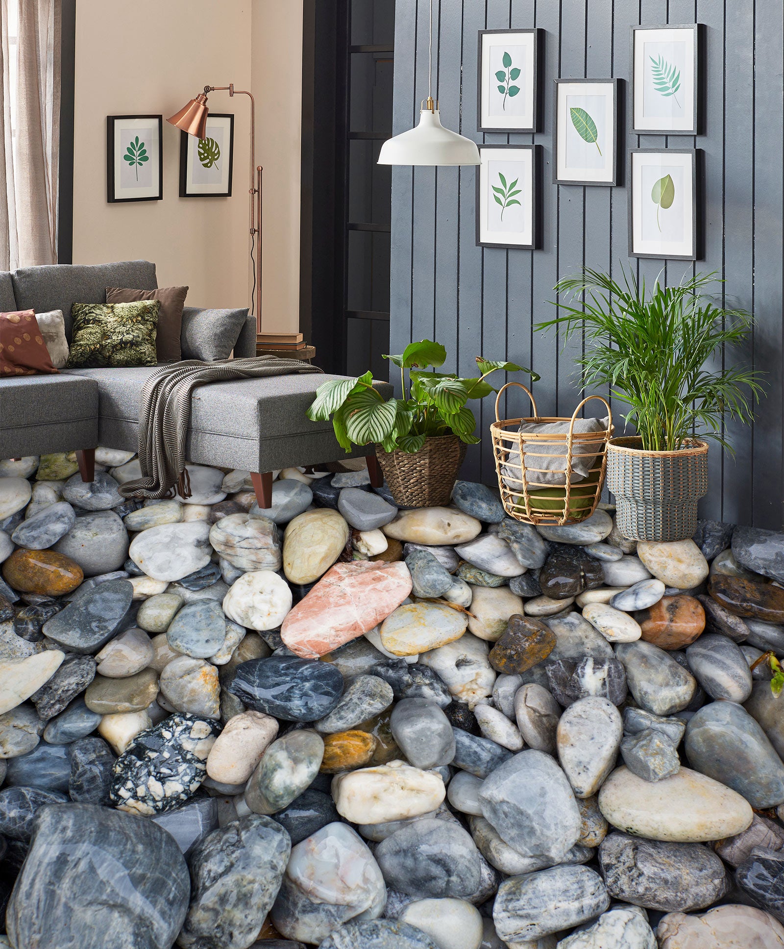 3D Elegant Pebble Color 639 Floor Mural Wallpaper Murals Rug & Mat Print Epoxy waterproof bath floor