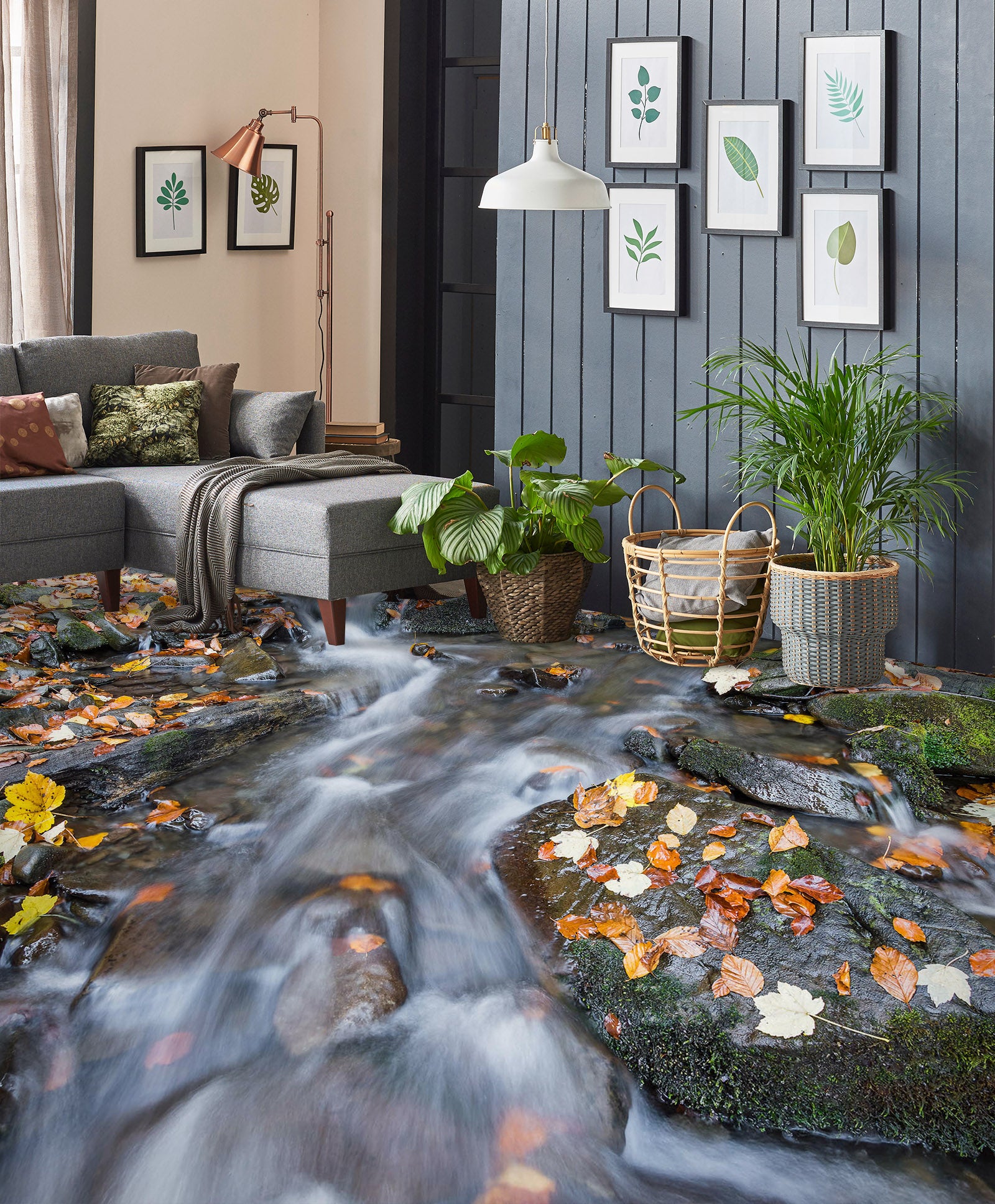 3D Wet Fallen Leaves 1440 Floor Mural Wallpaper Murals Self-Adhesive Removable Print Epoxy
