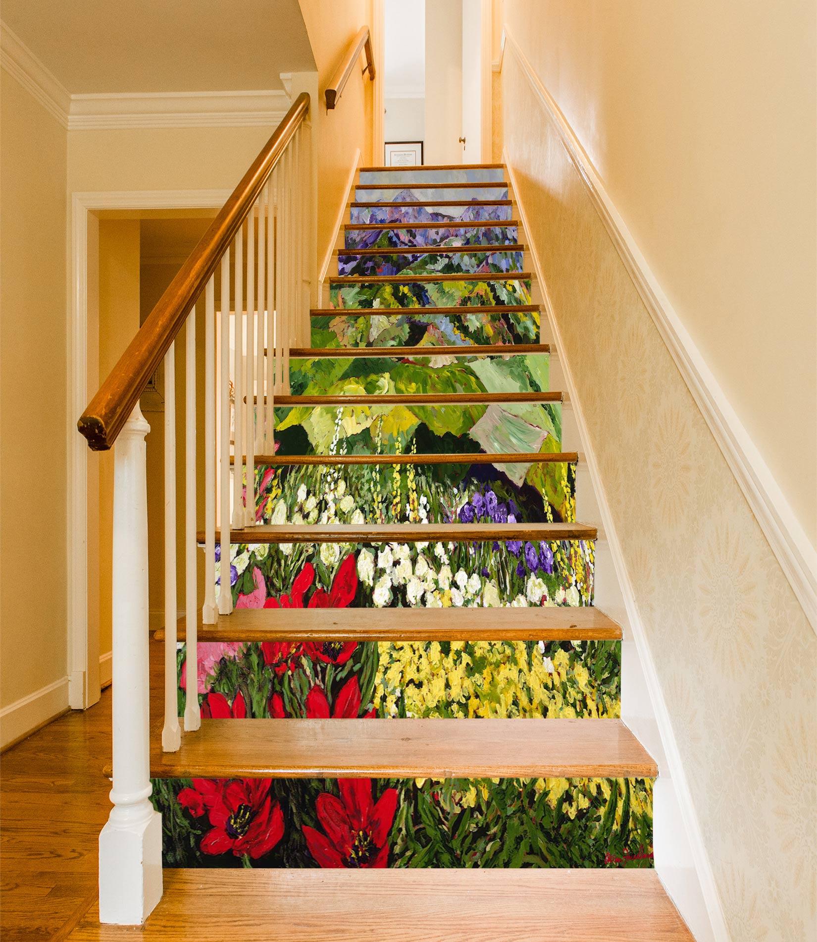 3D Flower Bush Hillside 89176 Allan P. Friedlander Stair Risers