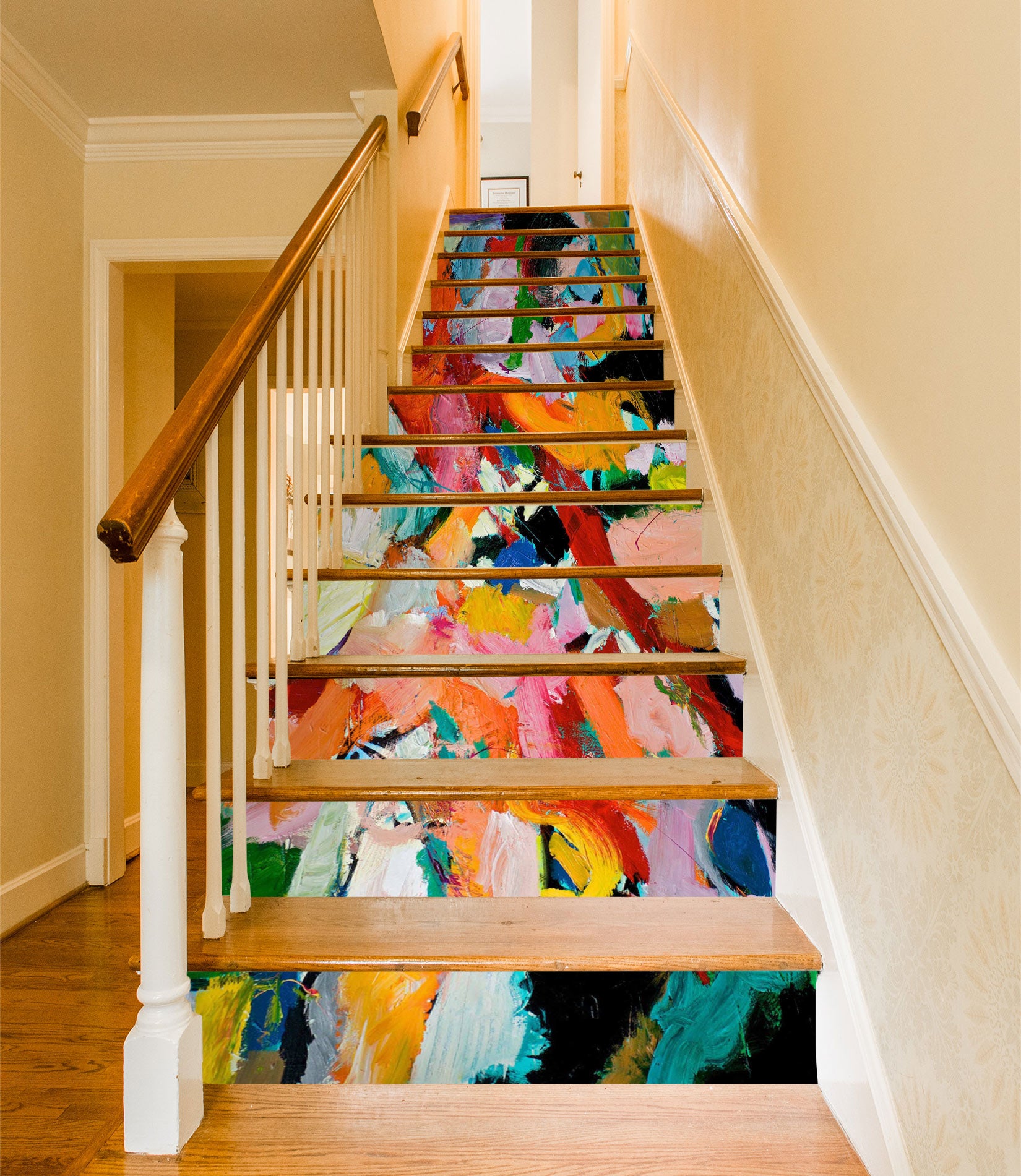 3D Colorful Paint Pattern 90178 Allan P. Friedlander Stair Risers