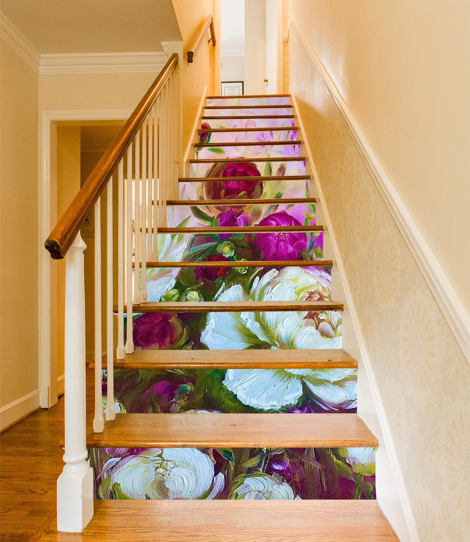 3D Painted Flowers 2226 Skromova Marina Stair Risers