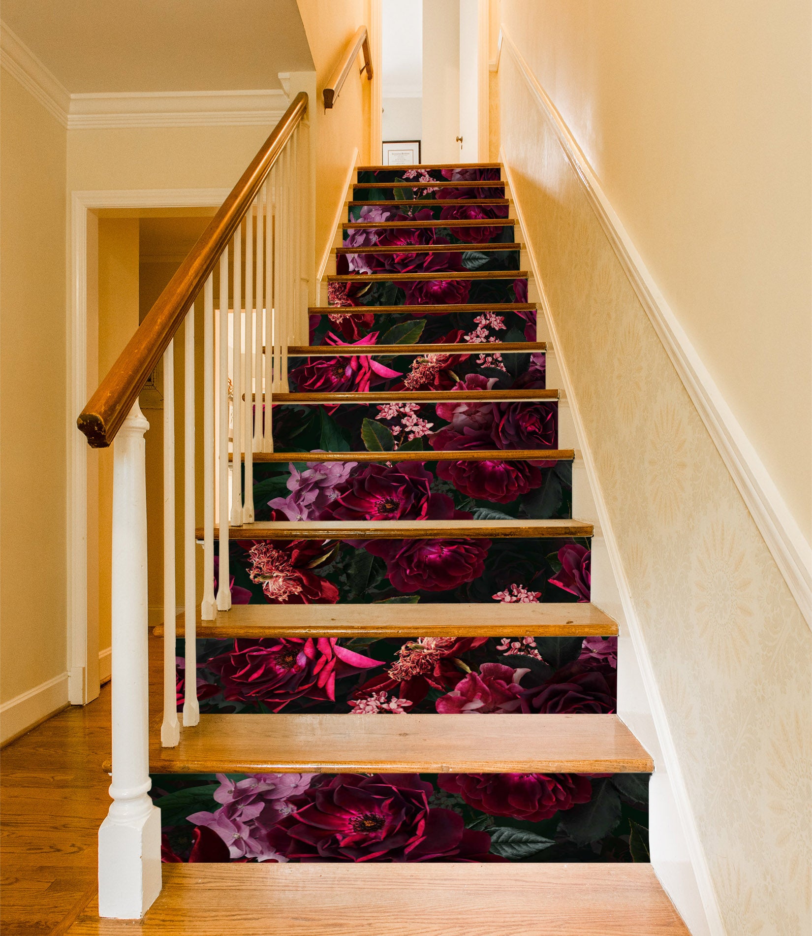 3D Red Flower Bush 10417 Uta Naumann Stair Risers