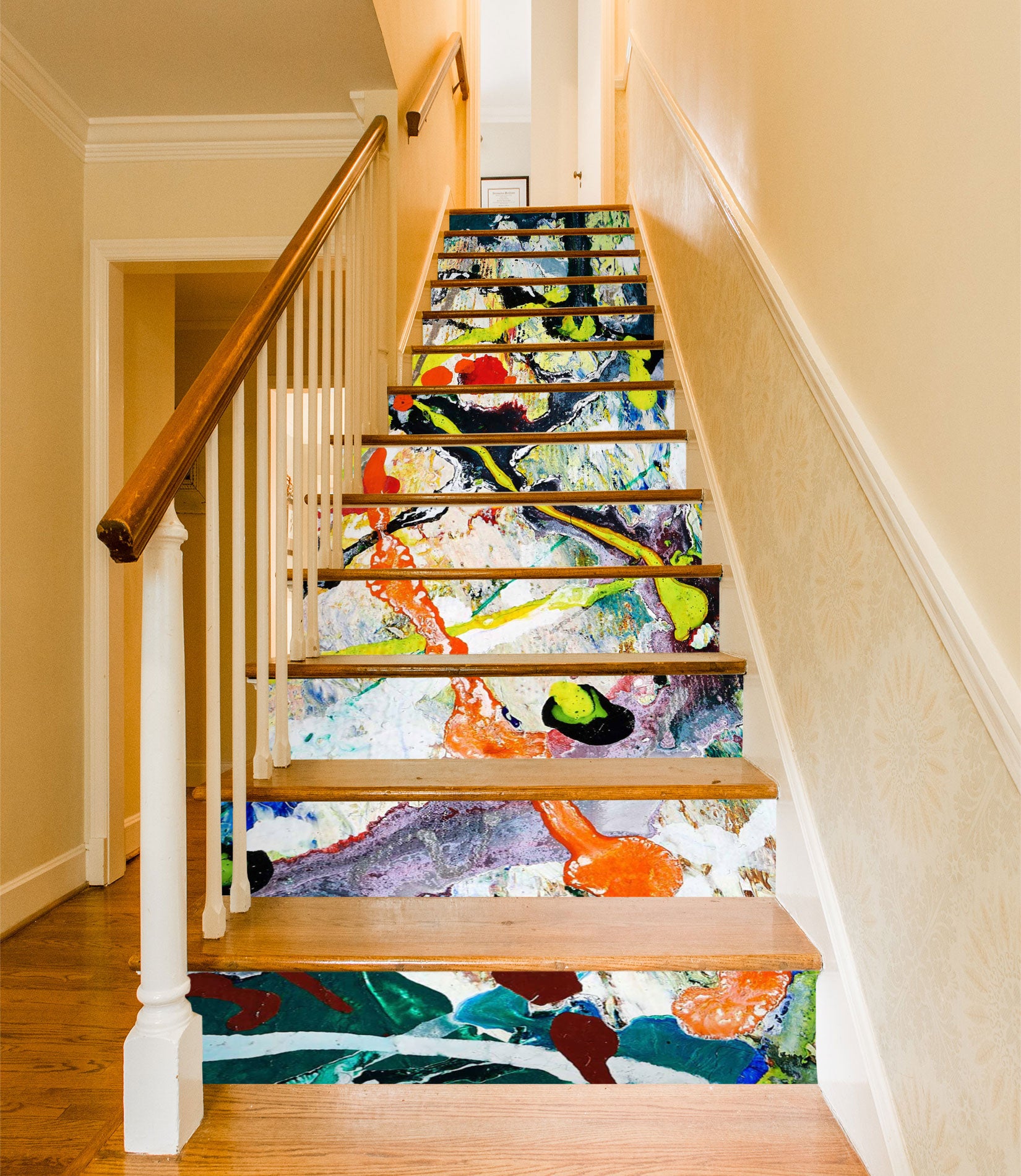 3D Interlaced Color Oil Painting 319 Stair Risers