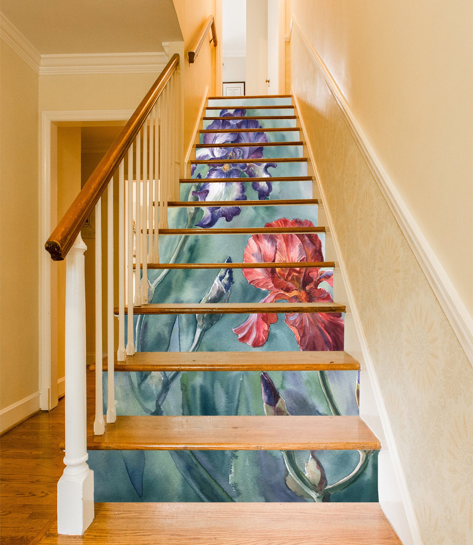 3D Two-color Flowers Blooming In Withering 437 Stair Risers