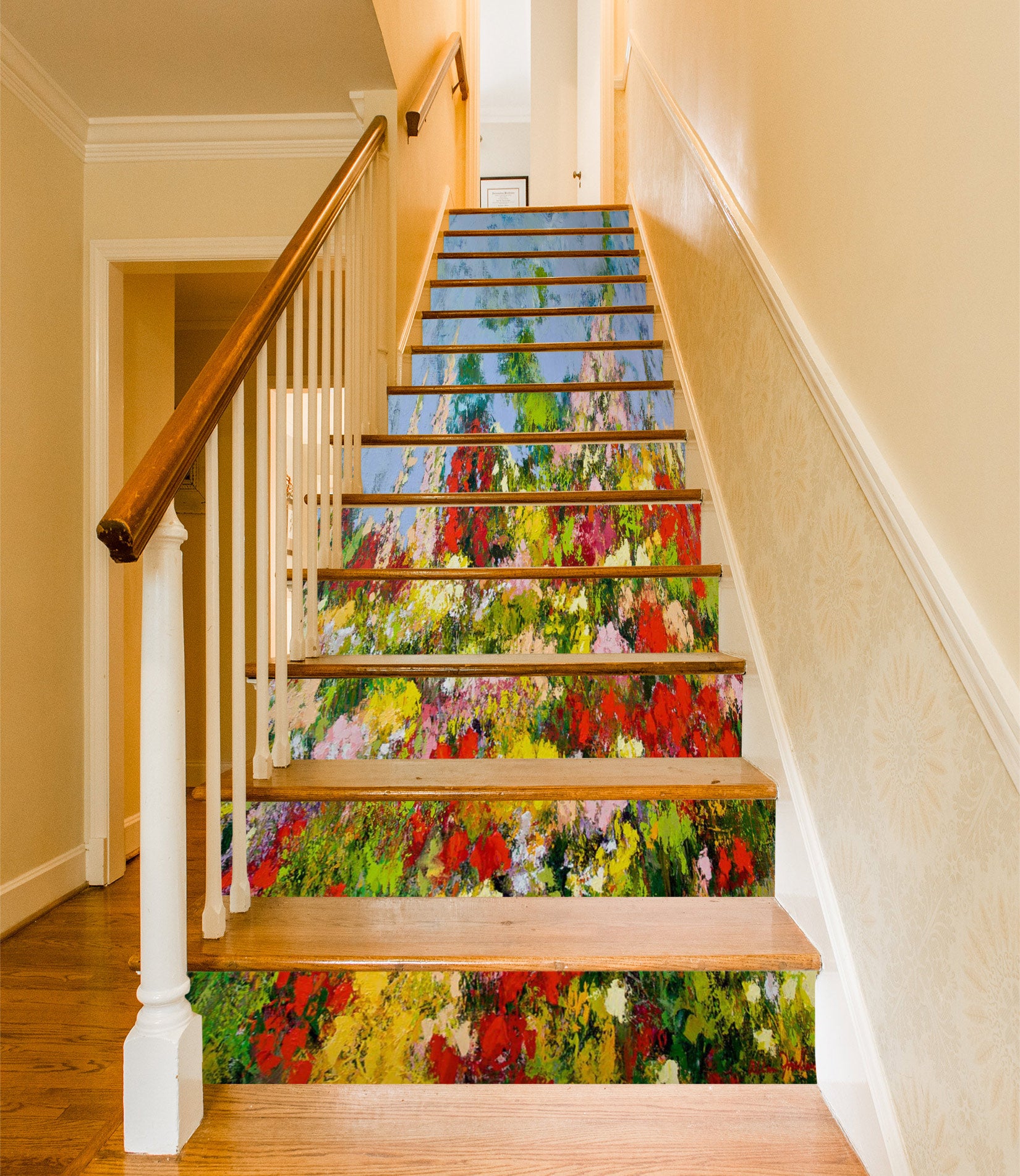 3D Red Flower Bush 9017 Allan P. Friedlander Stair Risers
