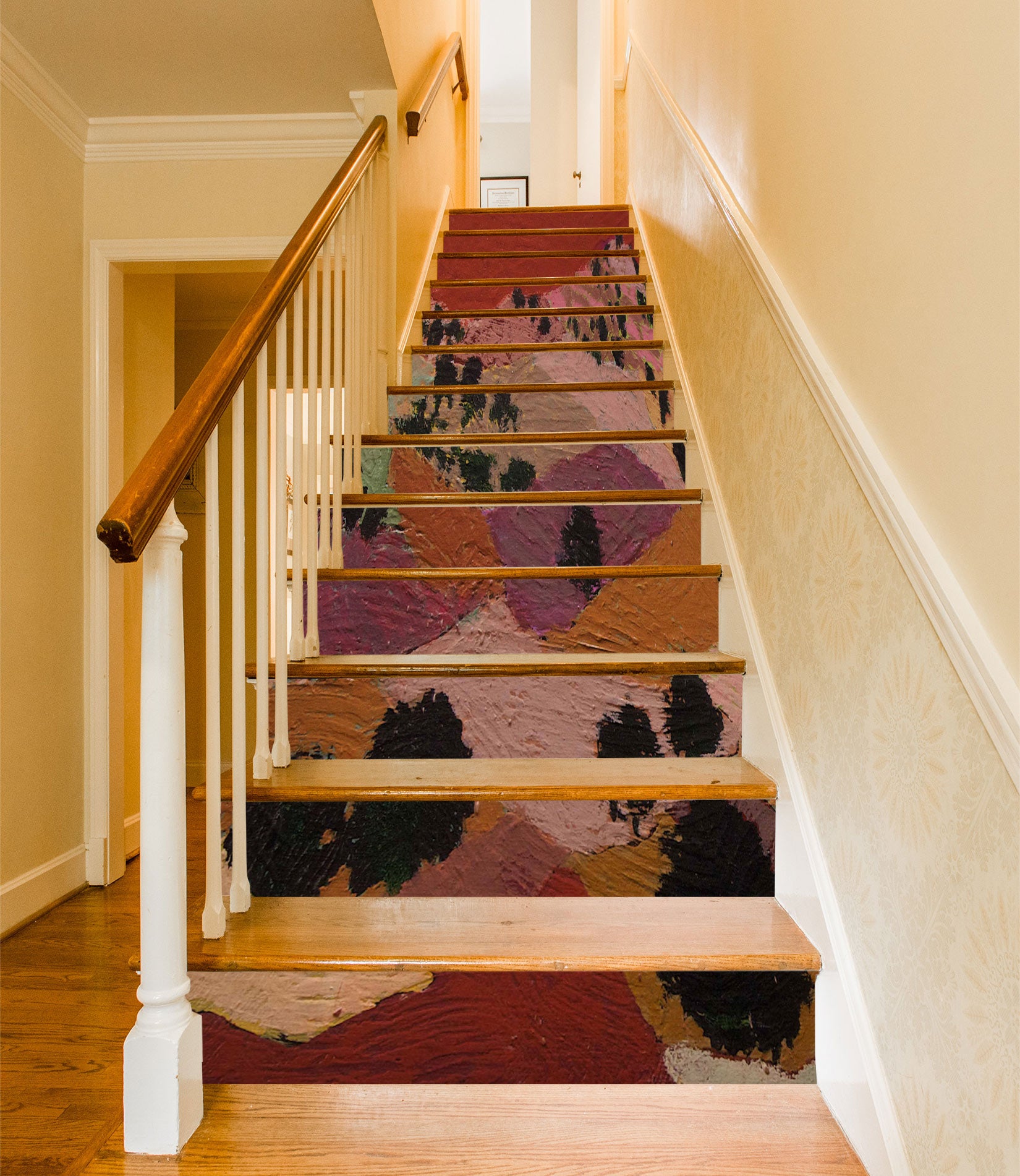 3D Oil Painting Color Block Hillside Trees 90157 Allan P. Friedlander Stair Risers