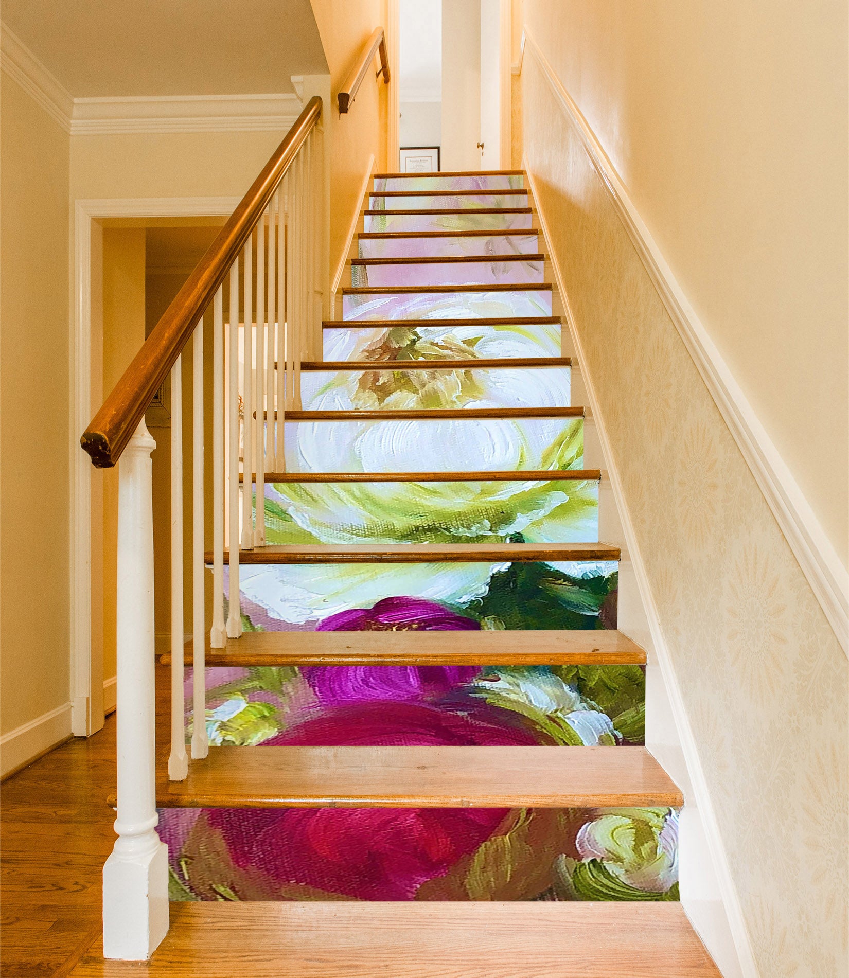 3D Rose Red Flower 2225 Skromova Marina Stair Risers