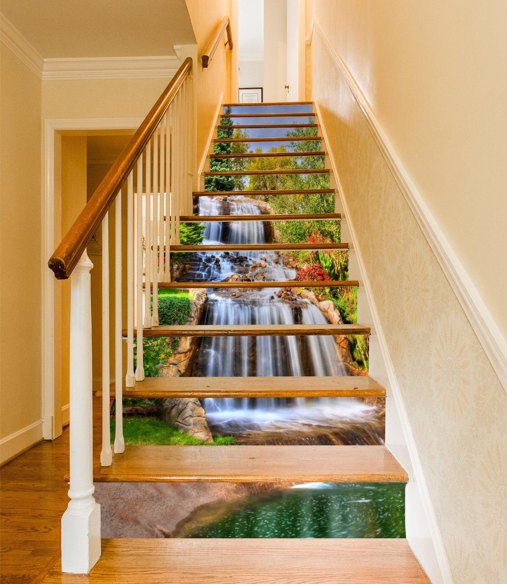 3D Steep Waterfall 046 Stair Risers