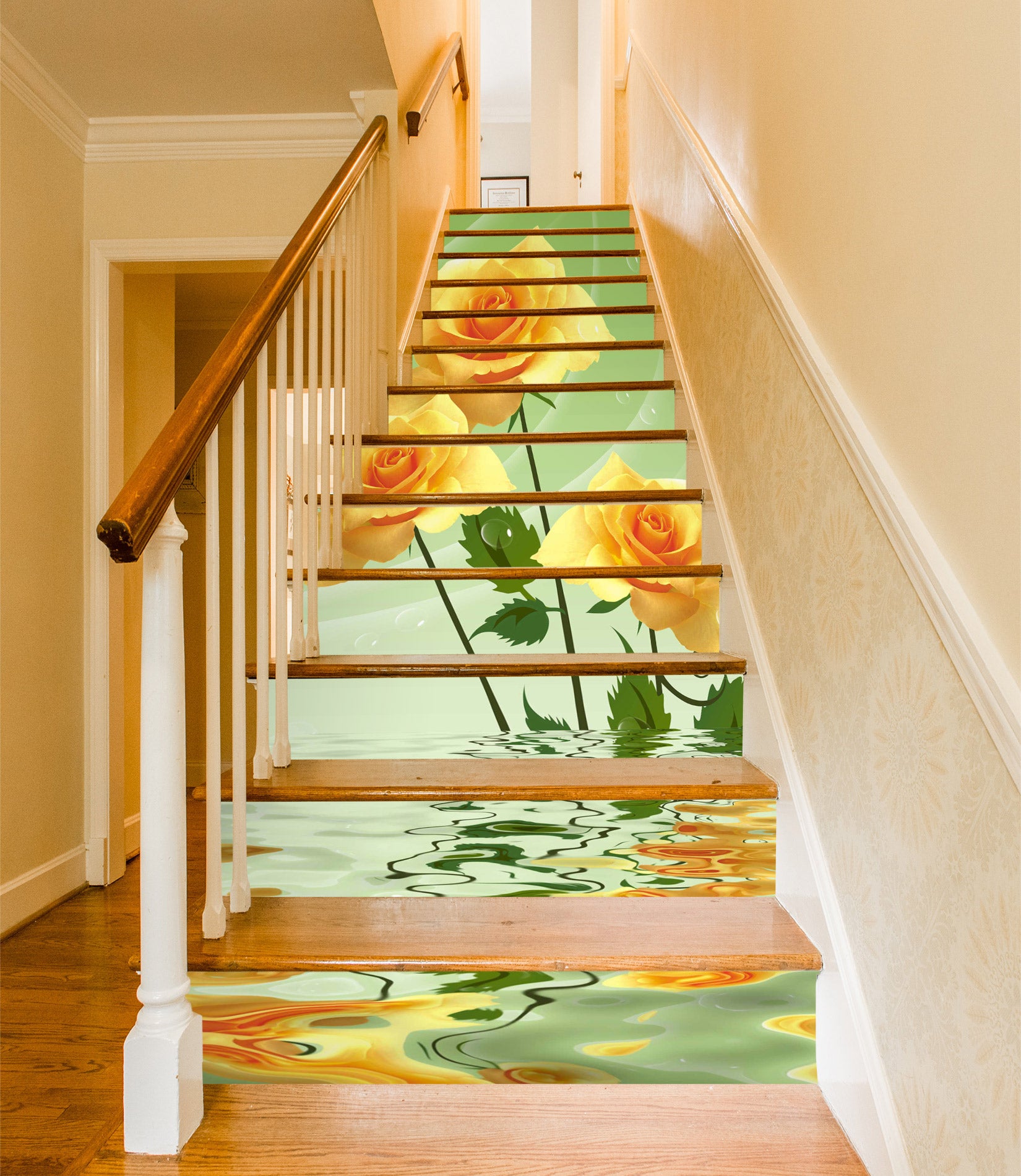 3D Yellow Roses 010 Stair Risers