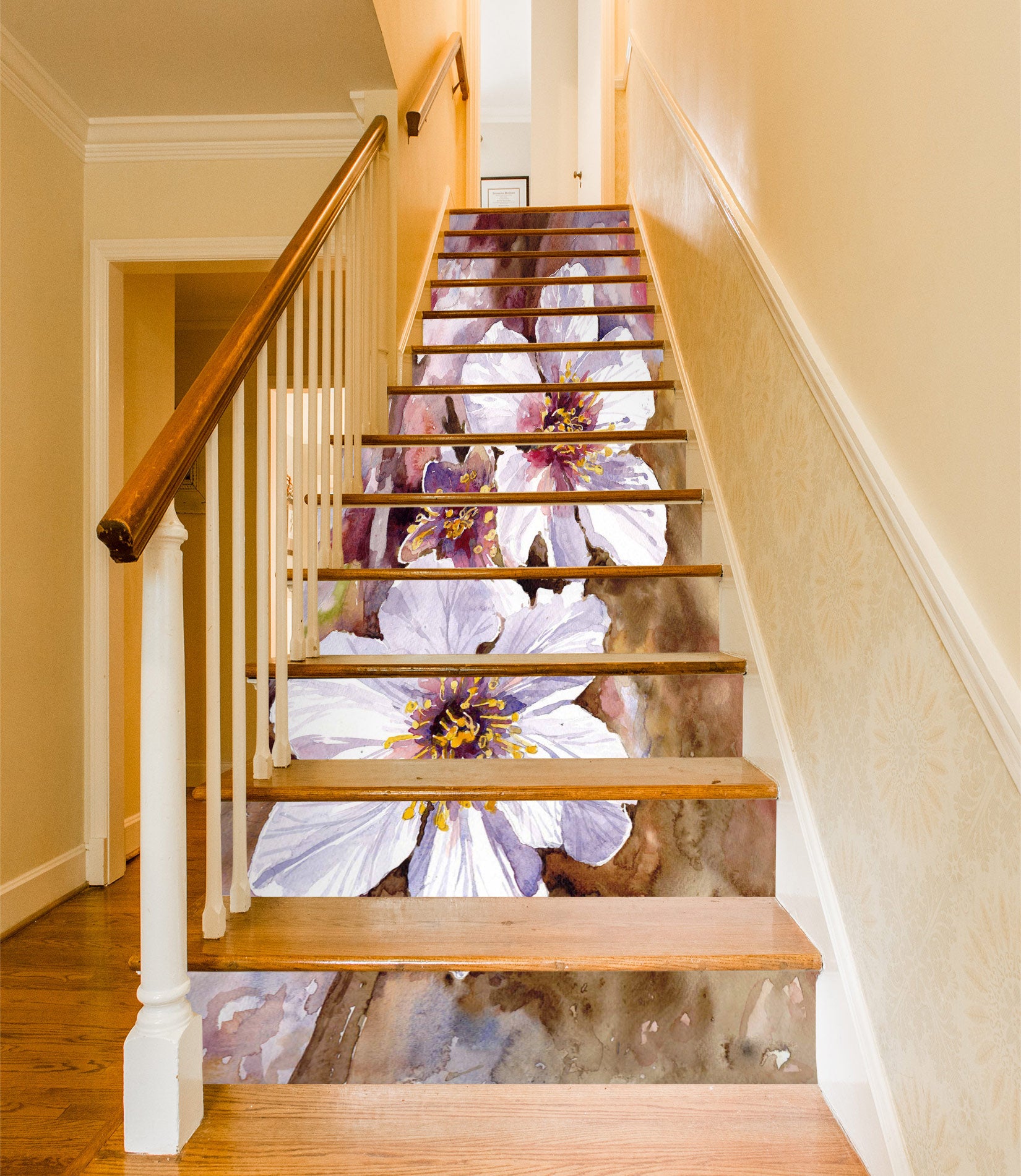 3D Delicate Flowers 201 Stair Risers