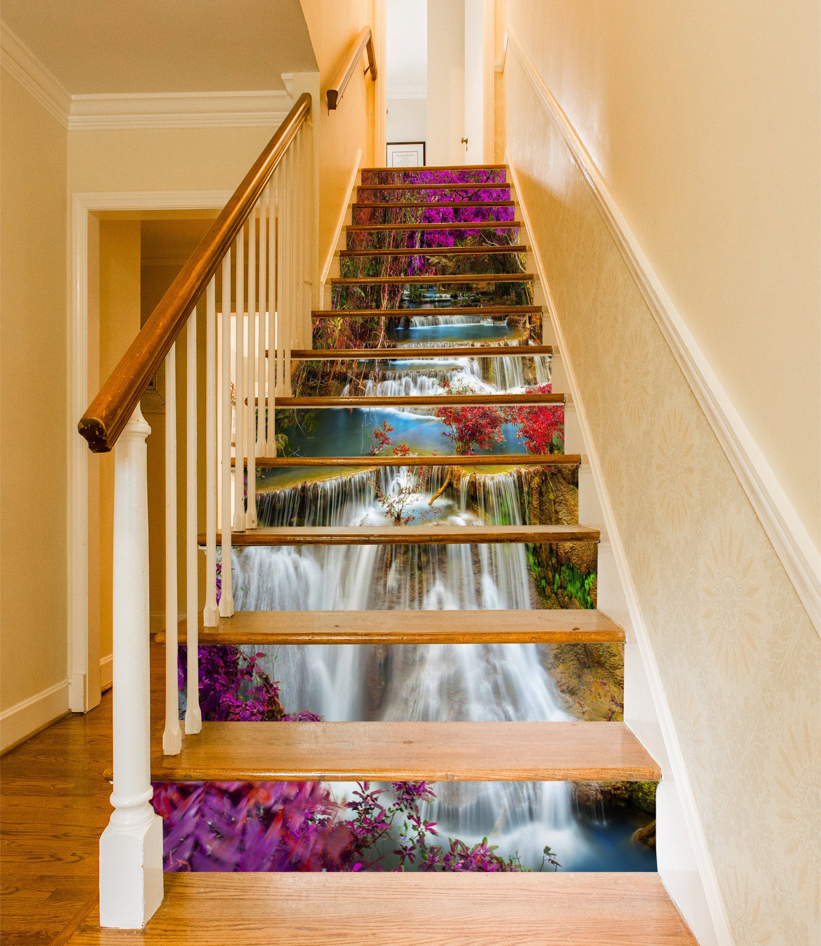 3D Wonderland Waterfall 323 Stair Risers