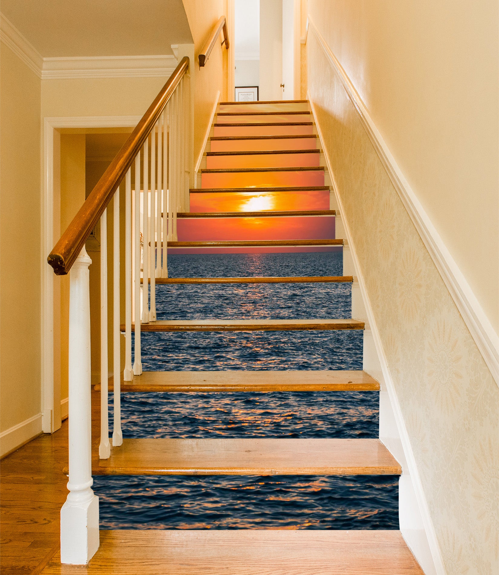 3D Psychedelic Sunset 620 Stair Risers