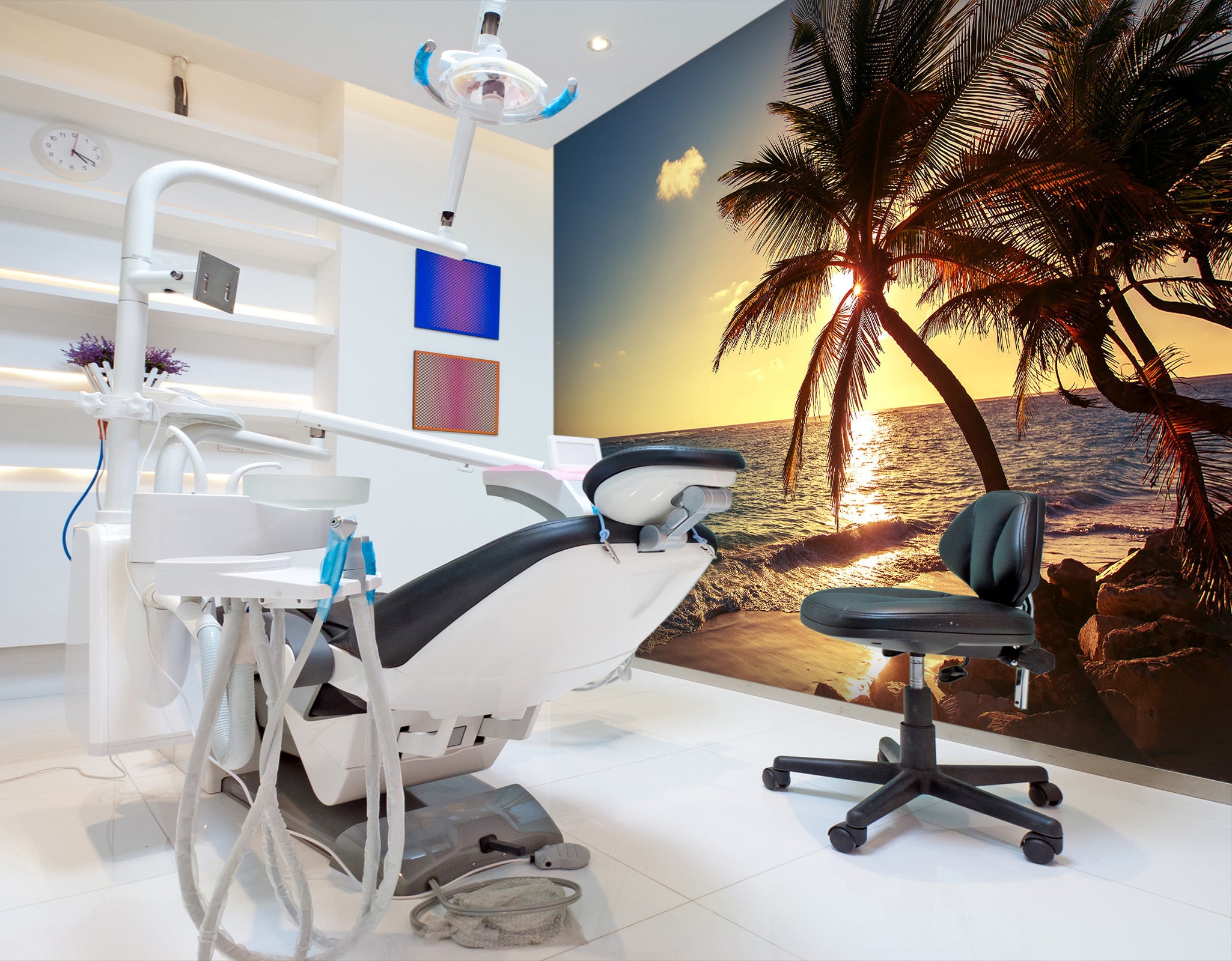 3D Coconut Tree Sea 061 Wall Murals