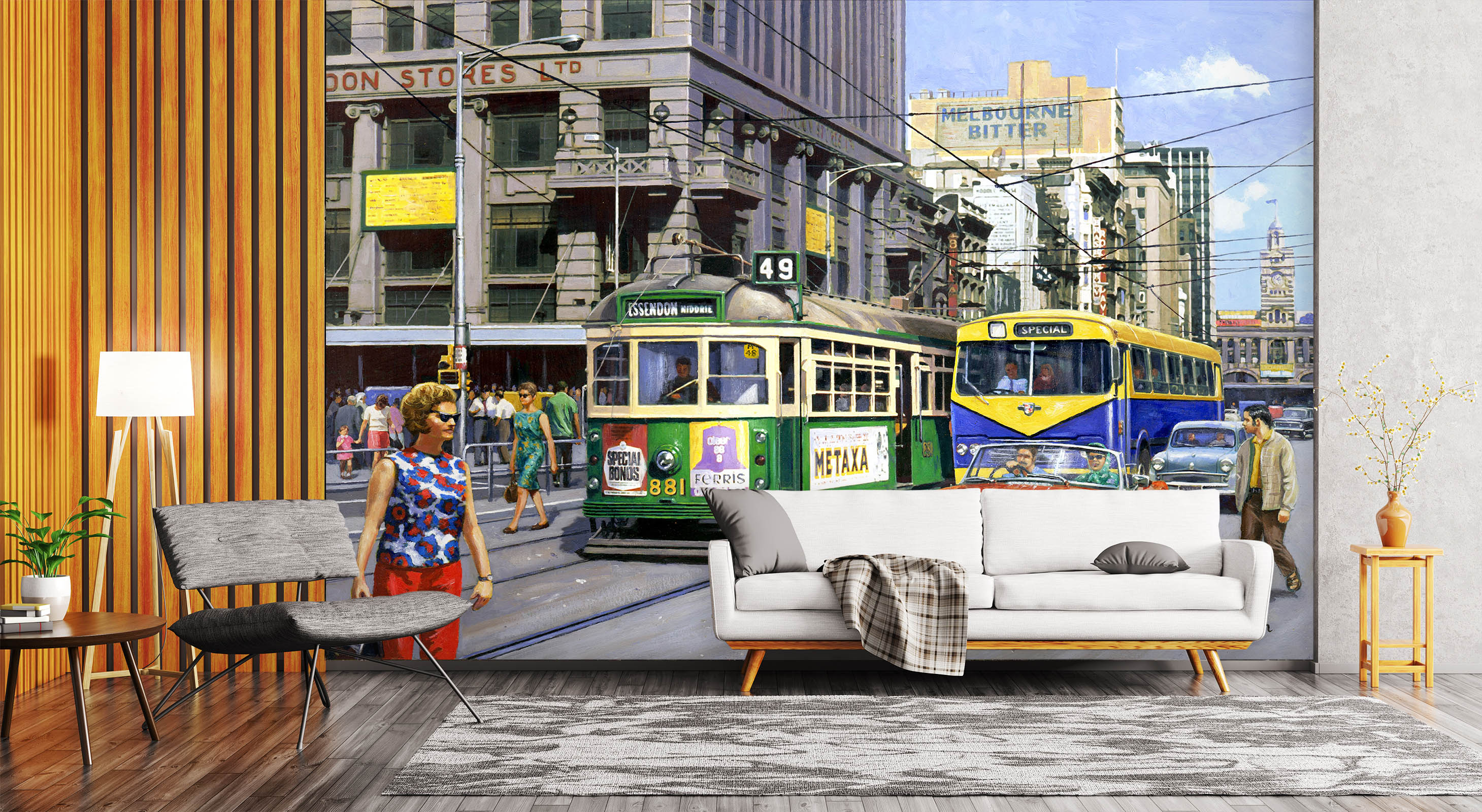 3D Street Bus 123 Kevin Walsh Wall Mural Wall Murals